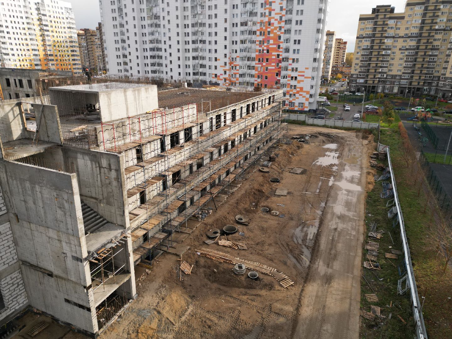 видео с коптера, школа в лукино-варино,