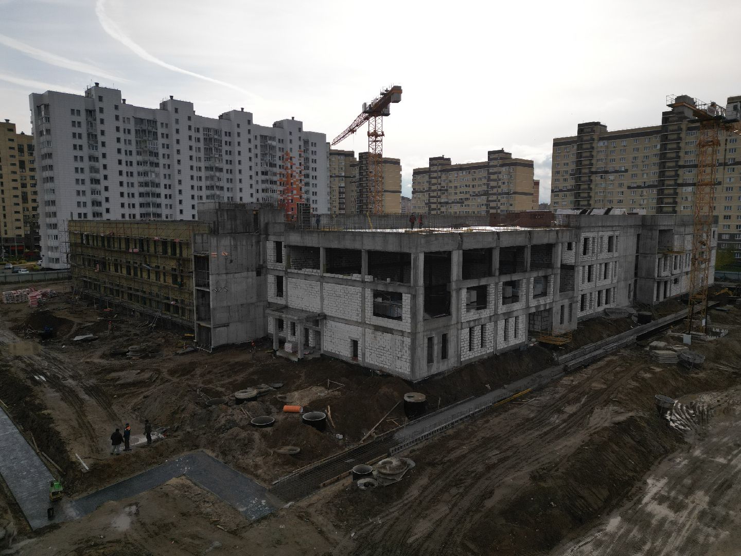 видео с коптера, школа в лукино-варино,