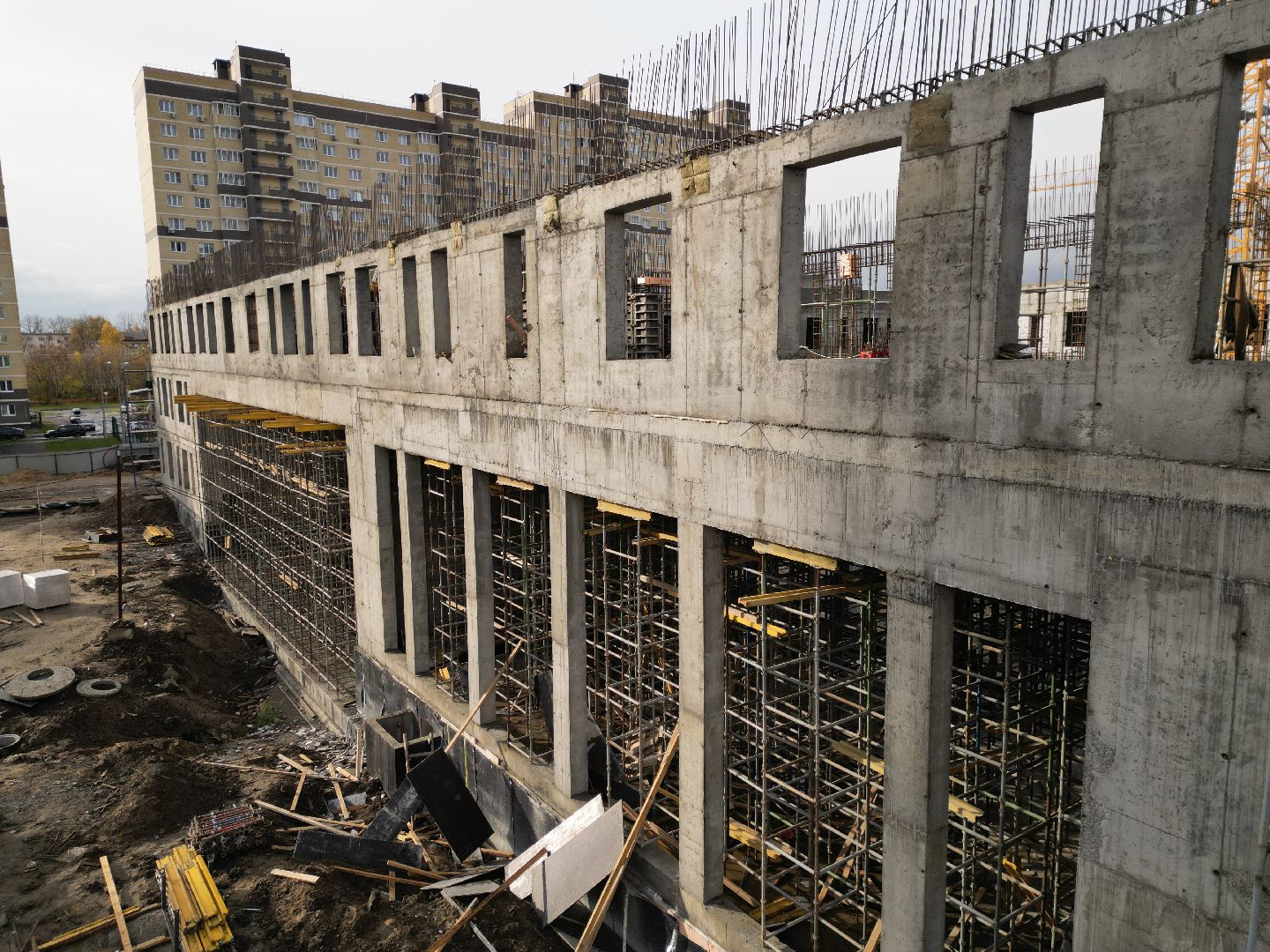 видео с коптера, школа в лукино-варино,