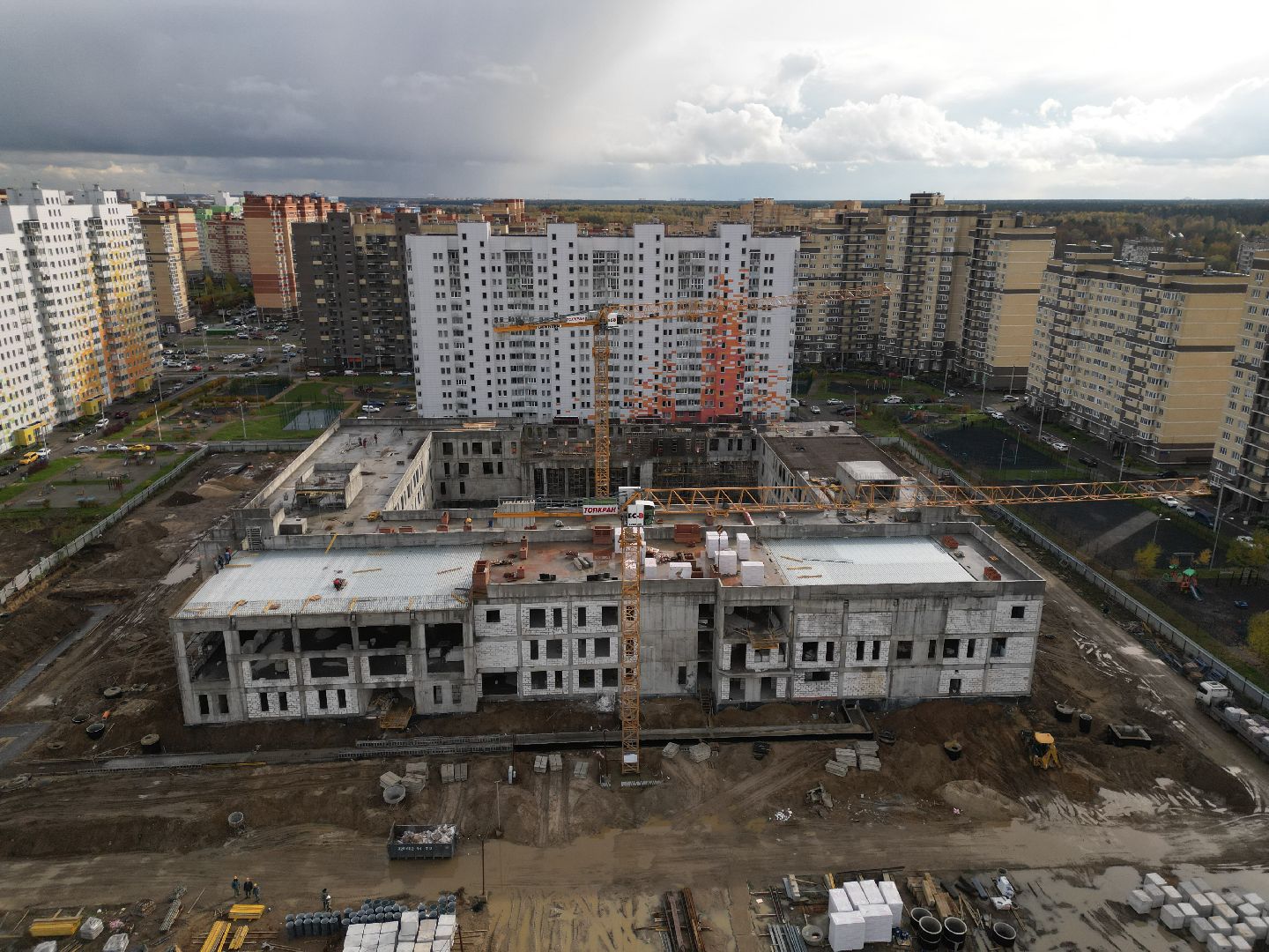 видео с коптера, школа в лукино-варино,