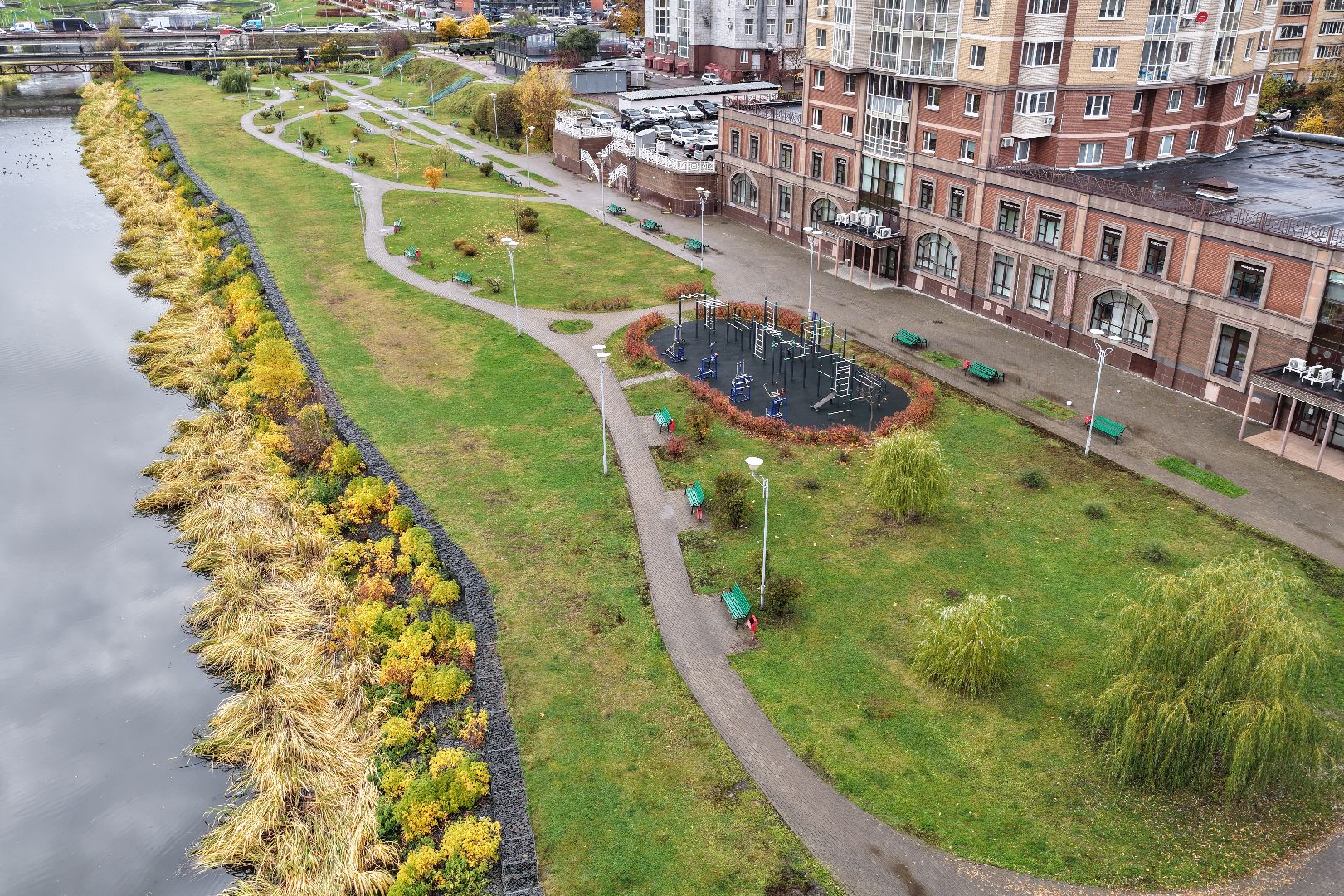 видео с коптера, набережная юности щелково, благоустройство щелково,