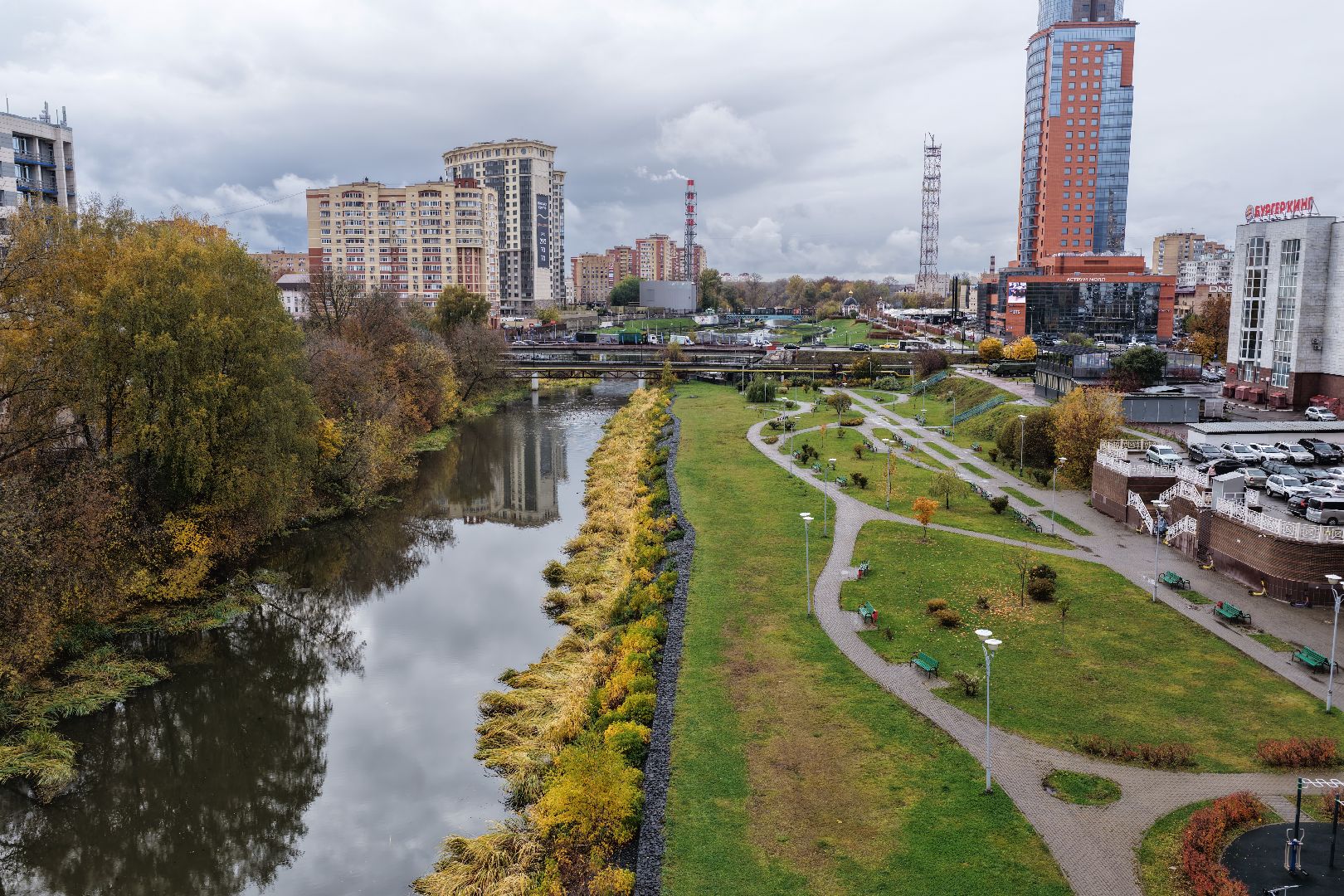 видео с коптера, набережная юности щелково, благоустройство щелково,