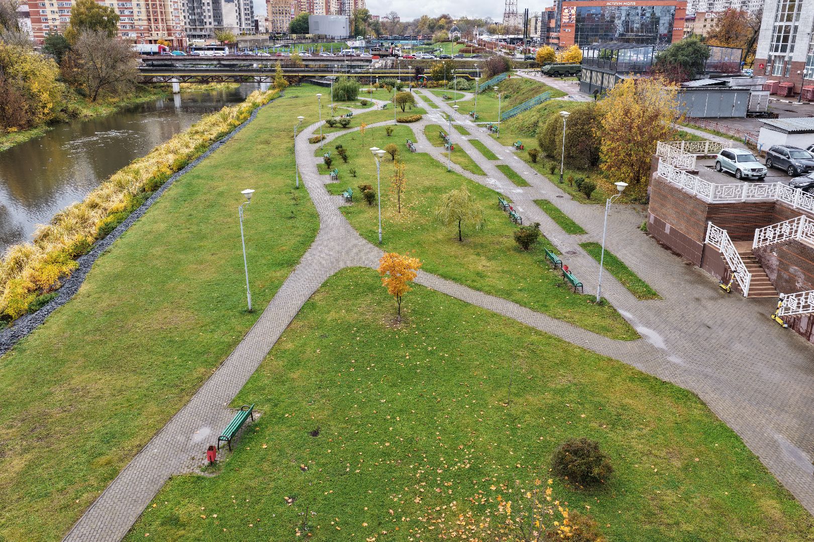 видео с коптера, набережная юности щелково, благоустройство щелково,