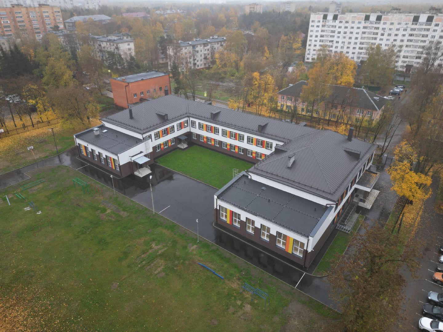 видео с коптера, ремонт школы 24 щелково,