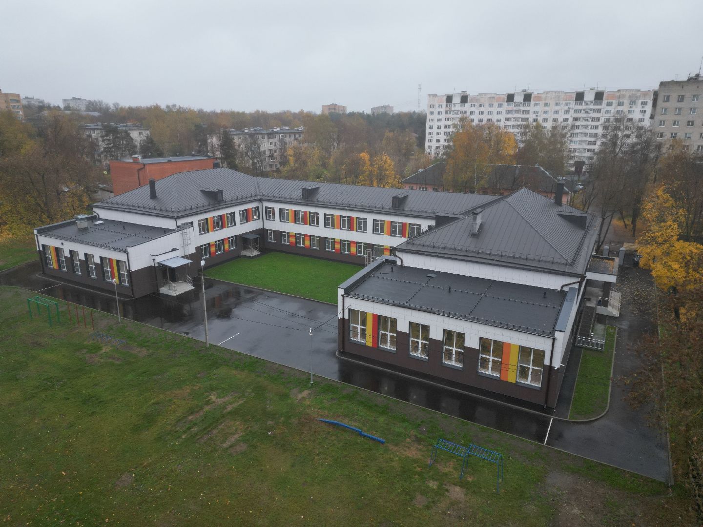 видео с коптера, ремонт школы 24 щелково,