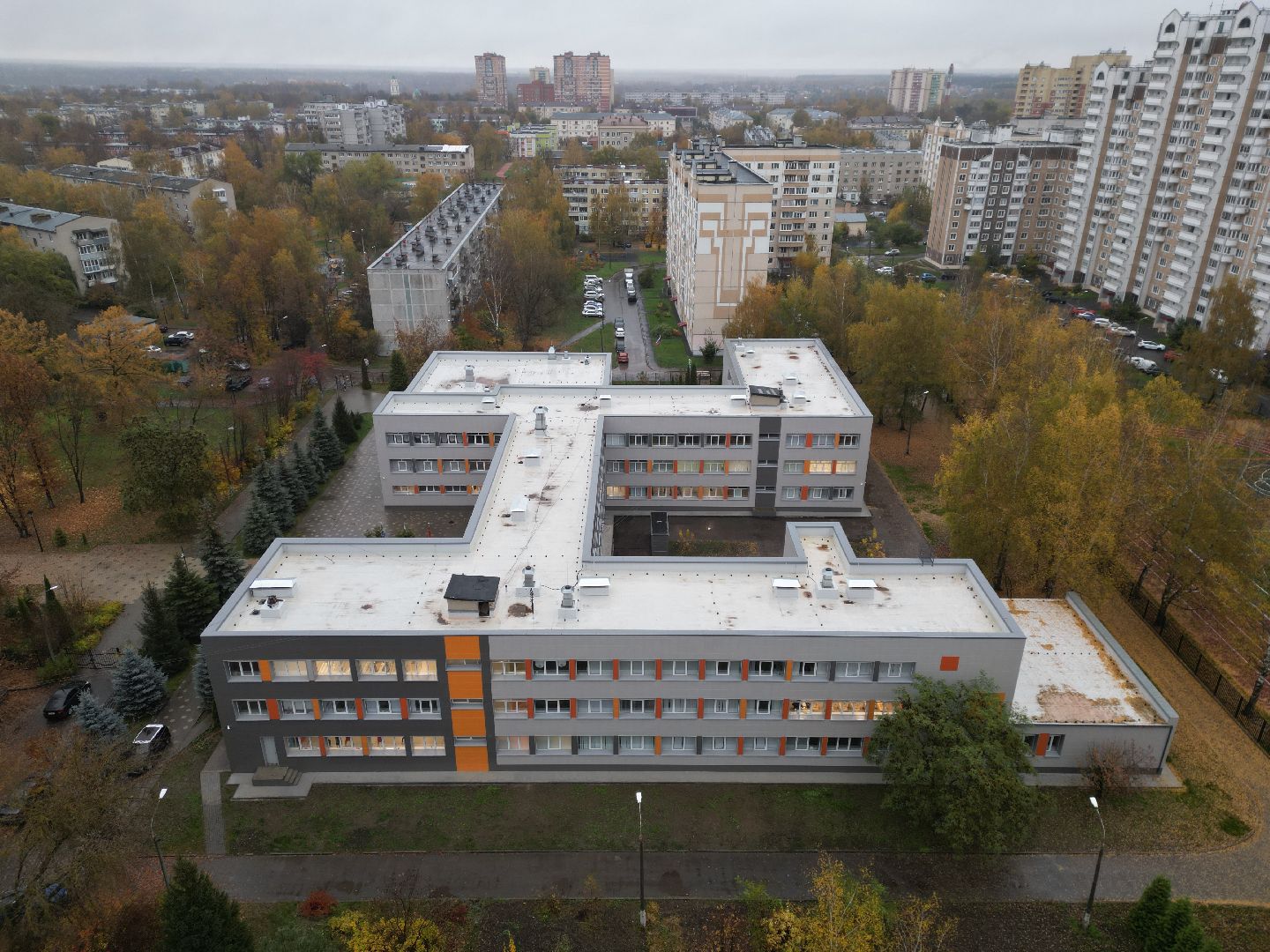 видео с коптера, школа им дагаева, ремонт школы лосино-петровский,