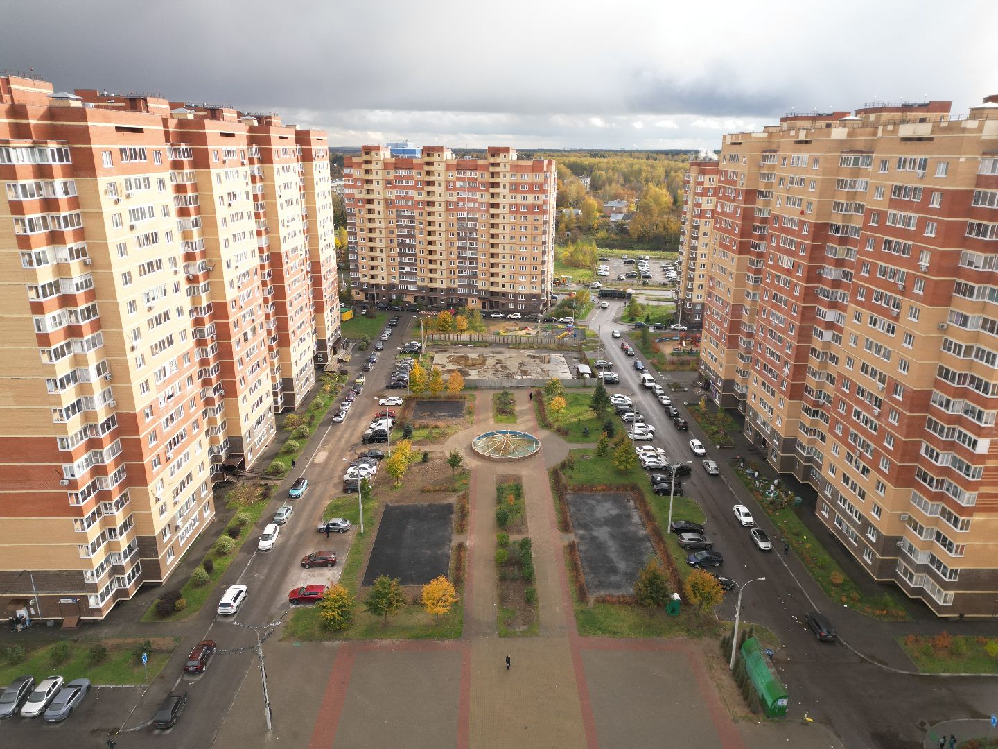 видео с коптера, сквер в лосино-петровском, благоустройство 2025,