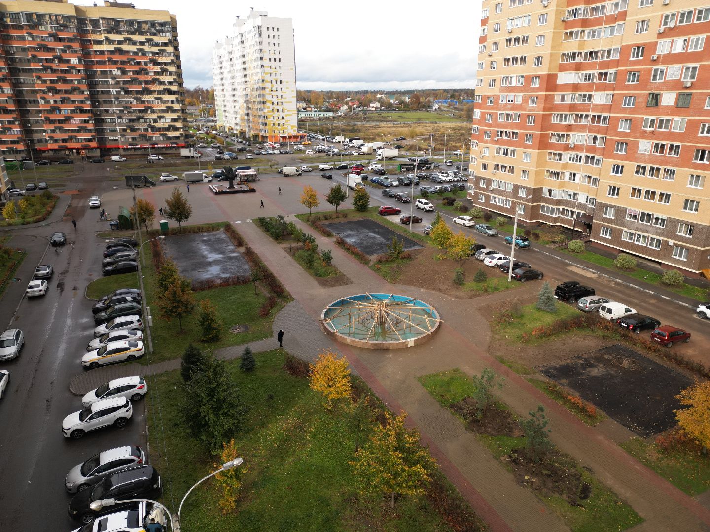 видео с коптера, сквер в лосино-петровском, благоустройство 2025,