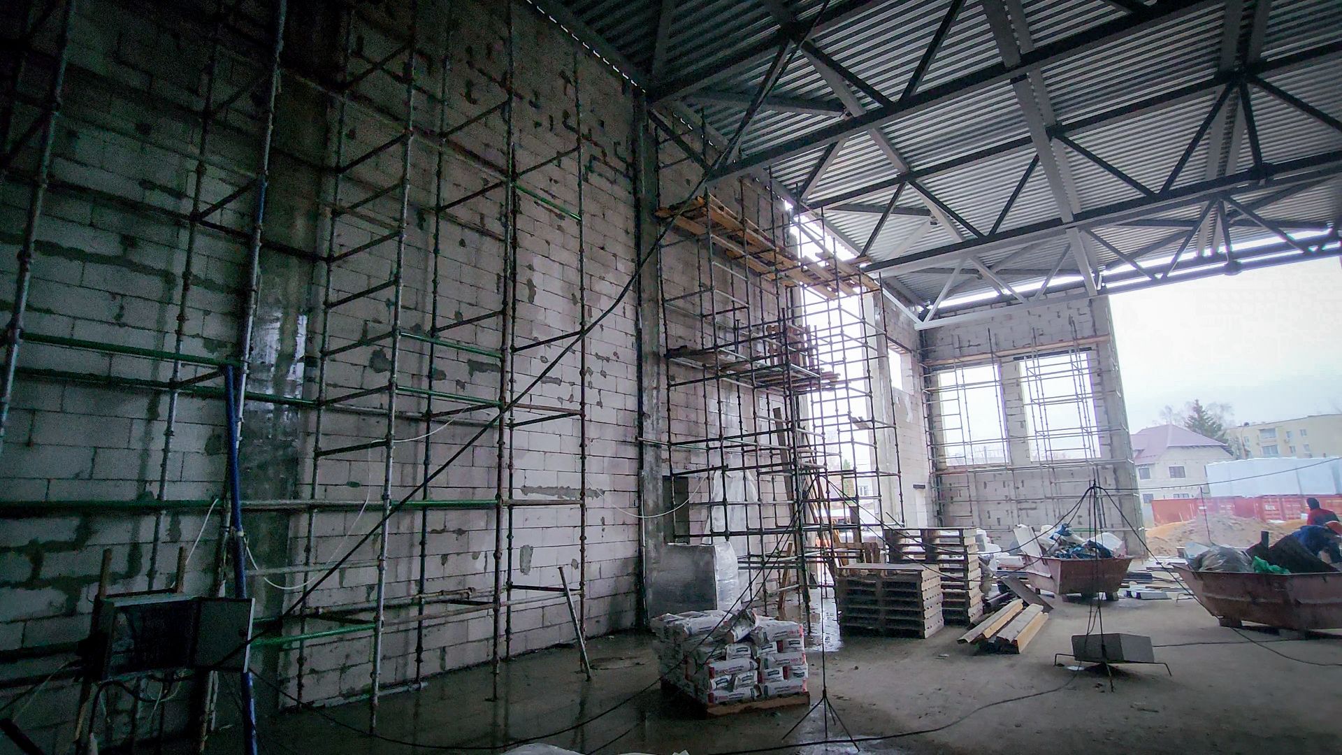 бронницы, пристройка к лицею бронницы, черновая отделка помещений , новый корус лицея в бронницах,
