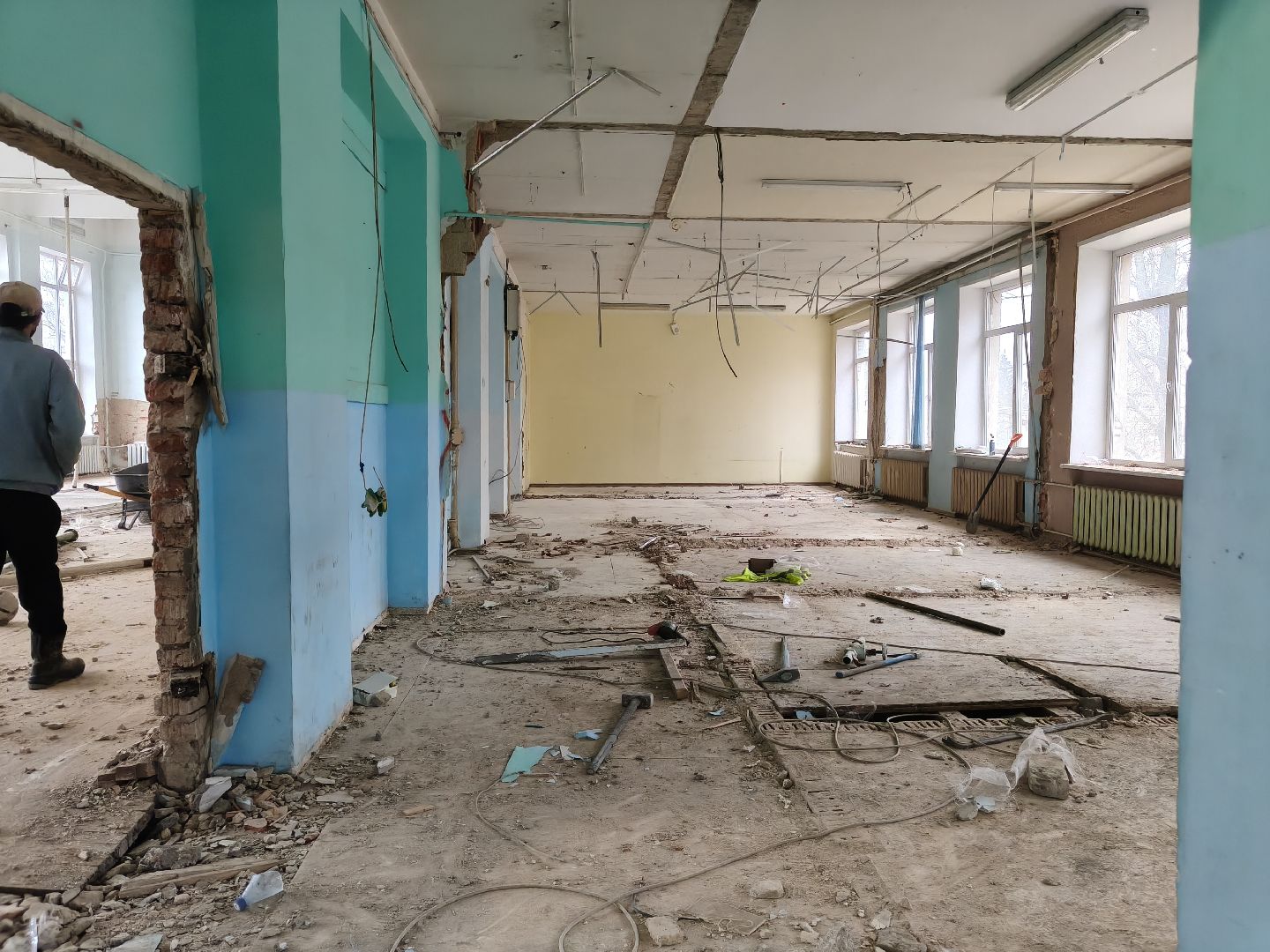 одинцовский округ, часцы, ремонт школы,