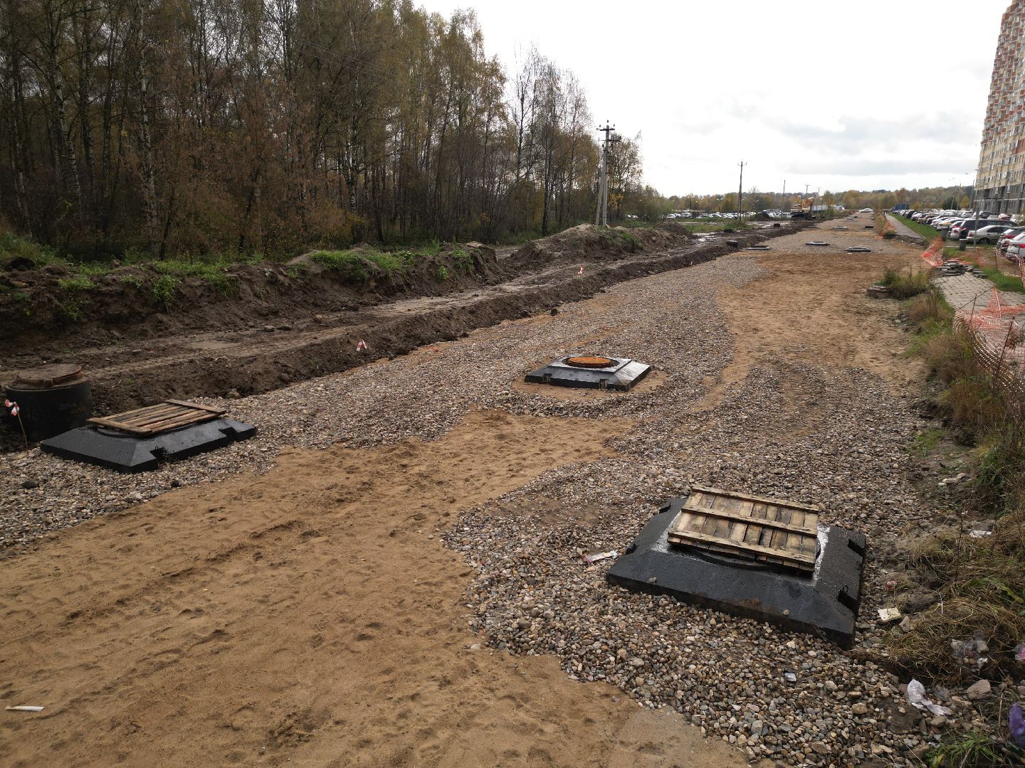 видео с коптера, новая дорога в лосино-петровском, дороги подмосковья,