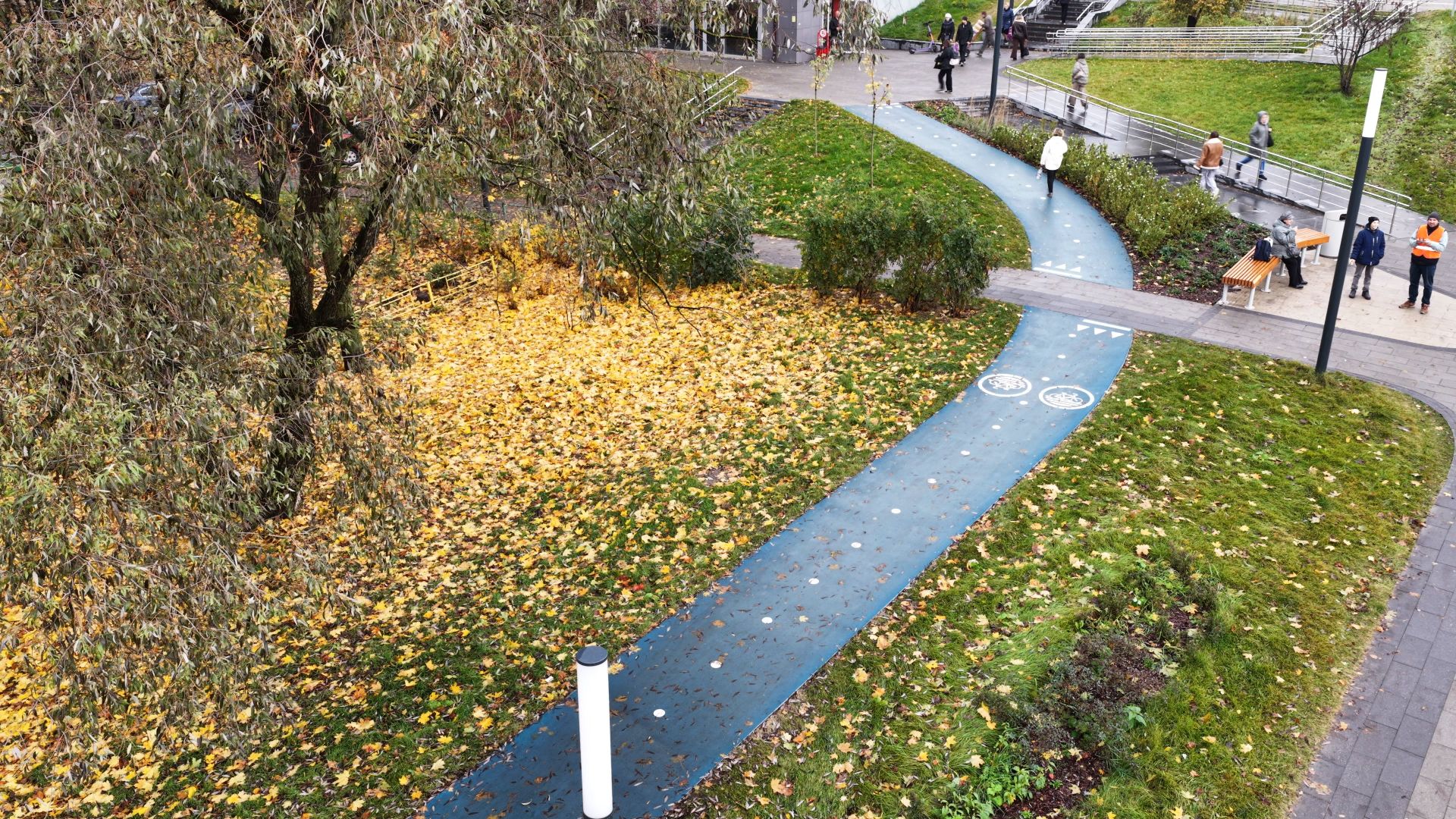 видео с коптера, сквер в щелкове, благоустройство в щелкове,