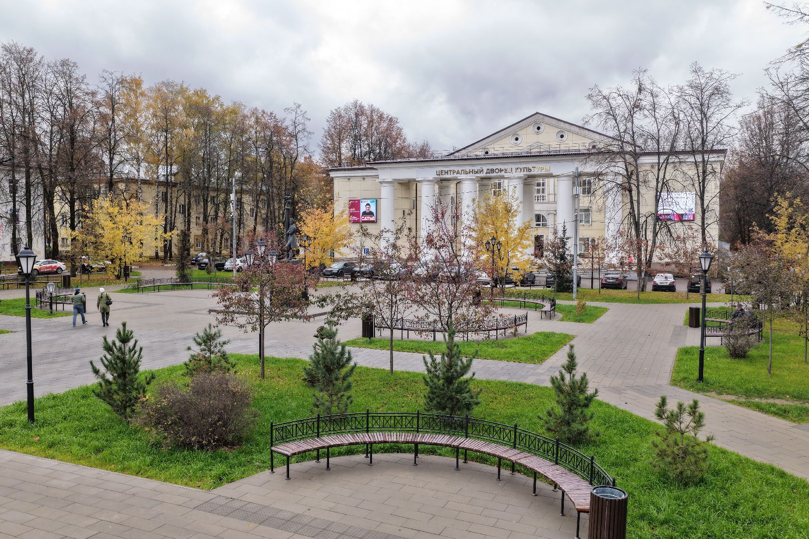 видео с коптера, площадь перед дк щелково, благоустройство щелково,