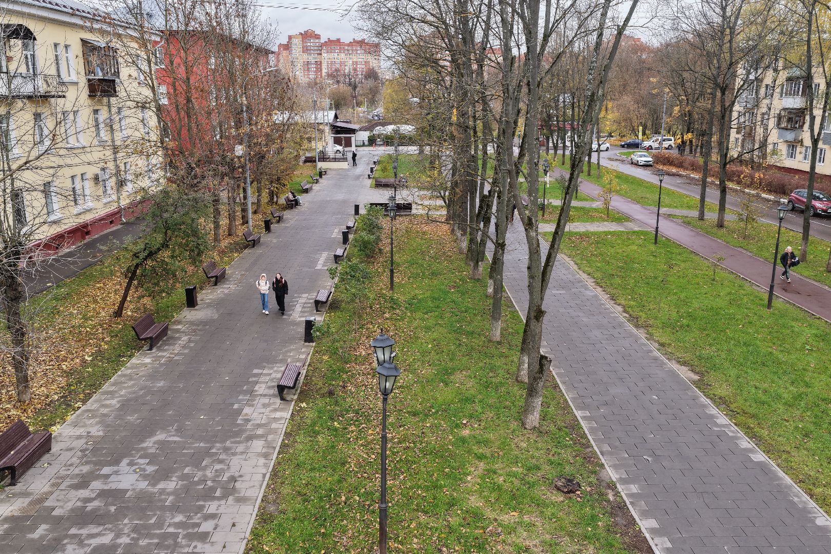 видео с коптера, площадь перед дк щелково, благоустройство щелково,