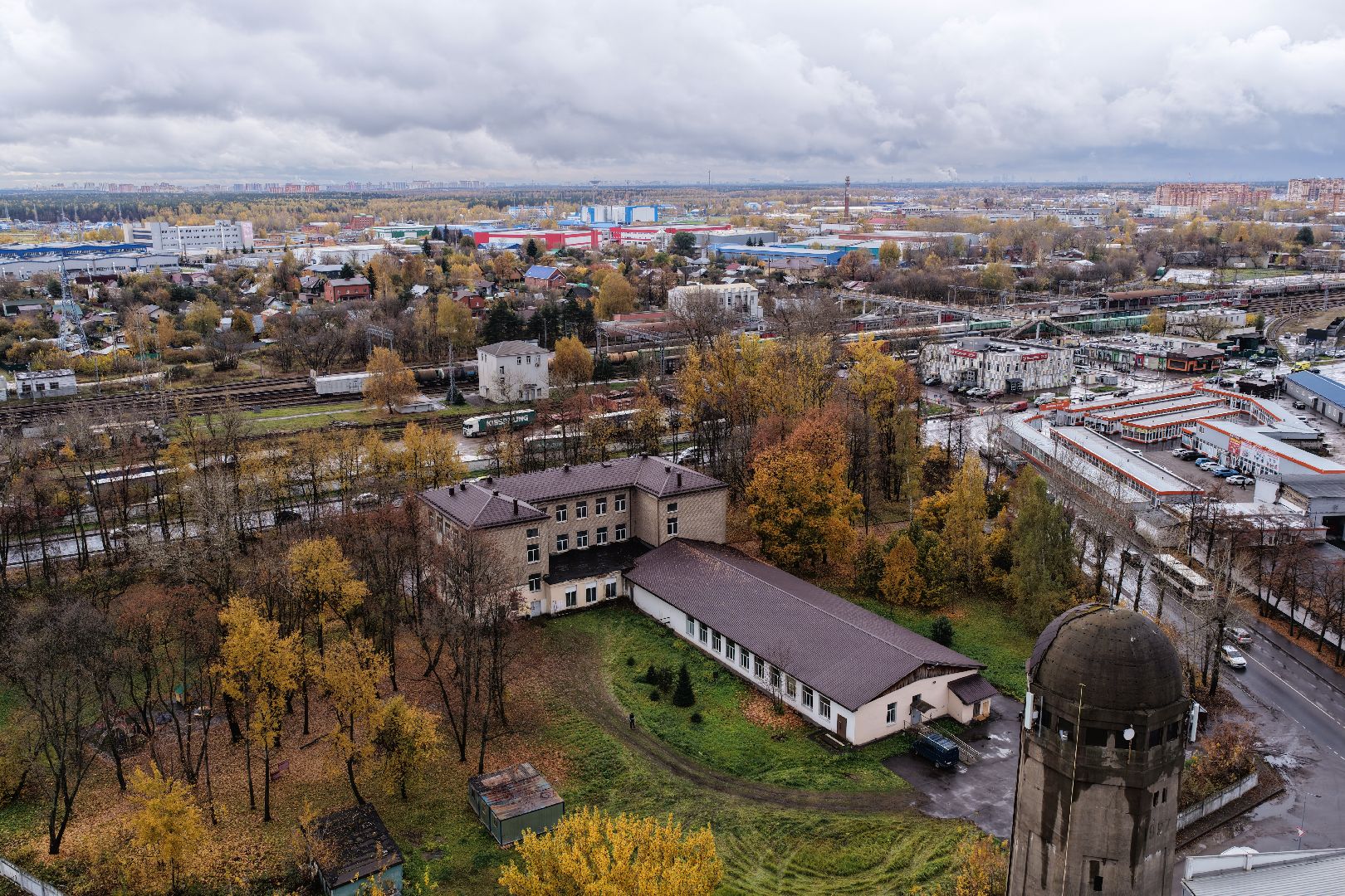 видео с коптера, школа 5 в щелкове,