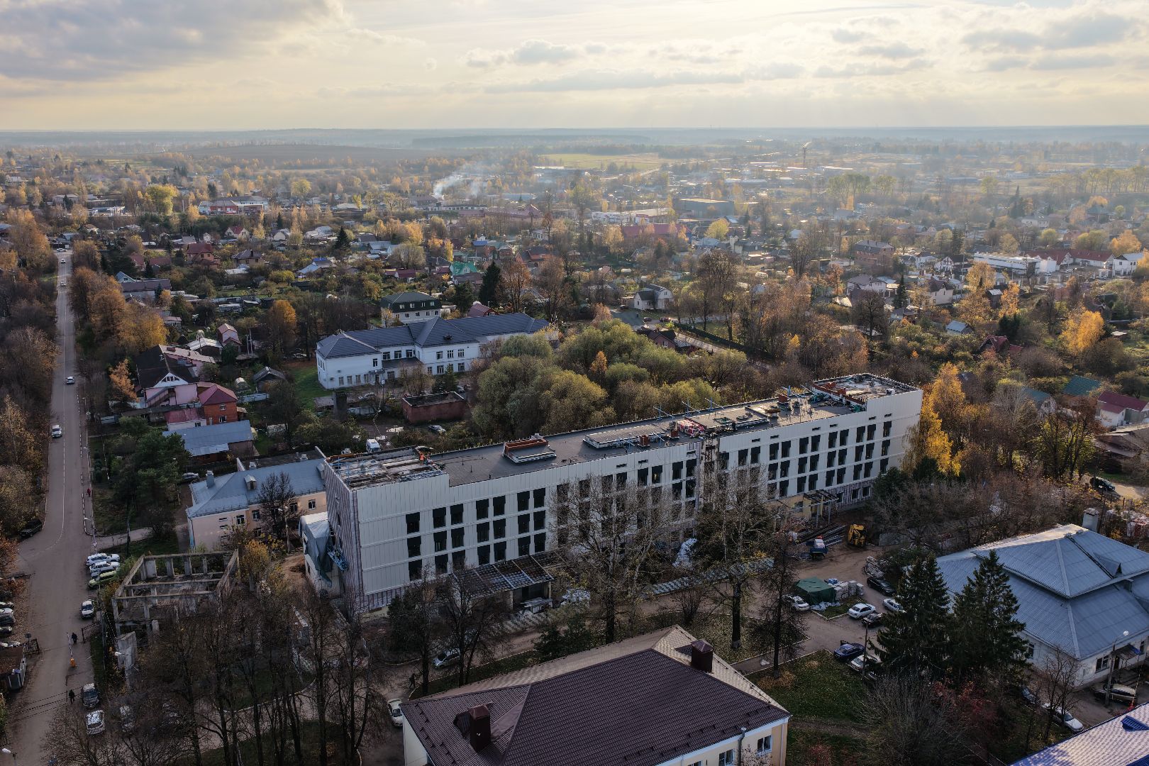 видео с коптера, больница в можайске,