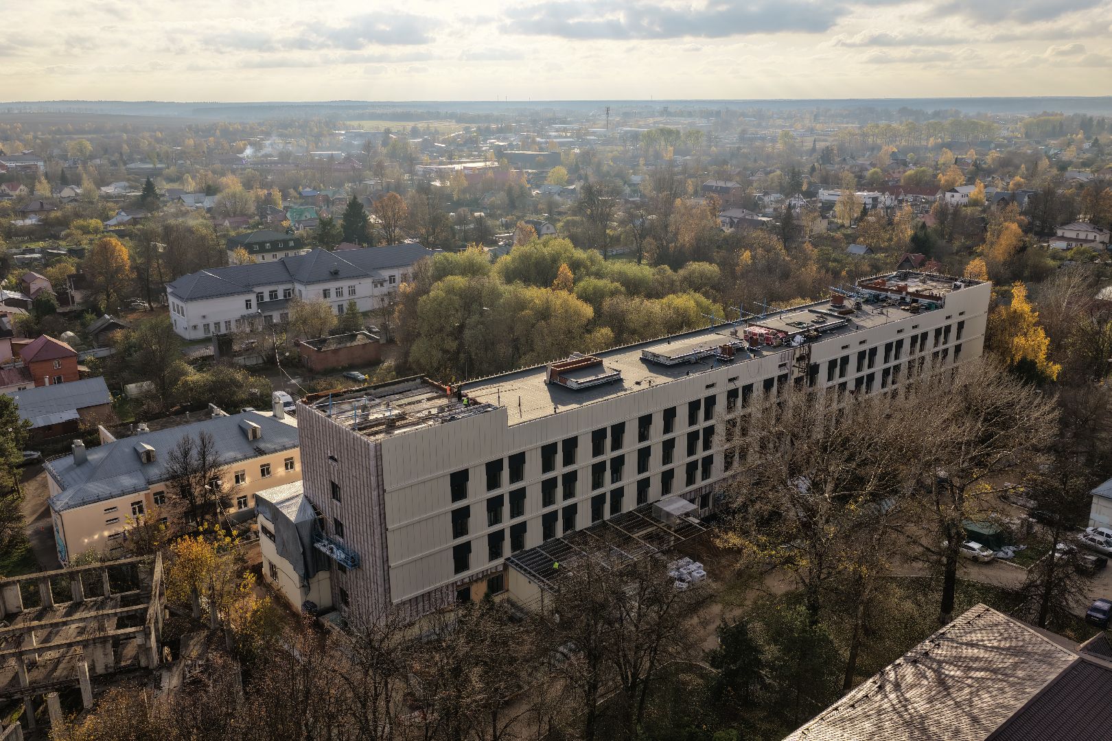 видео с коптера, больница в можайске,