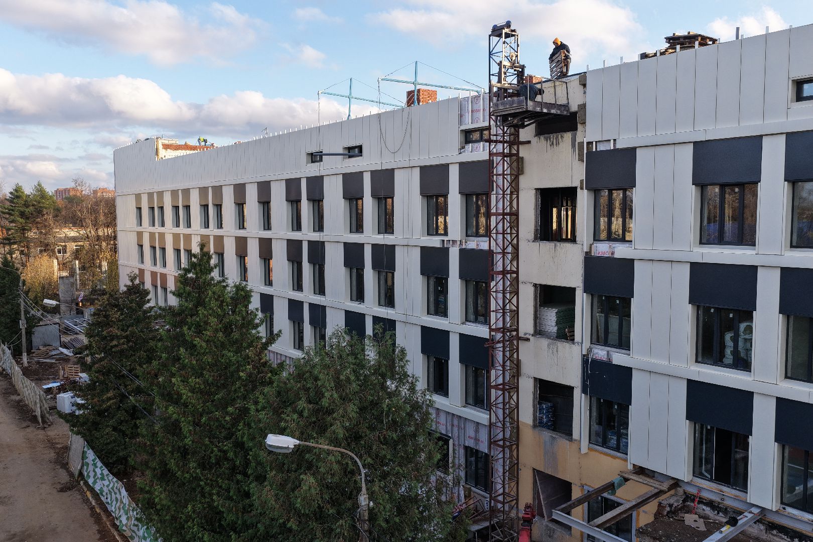 видео с коптера, больница в можайске,