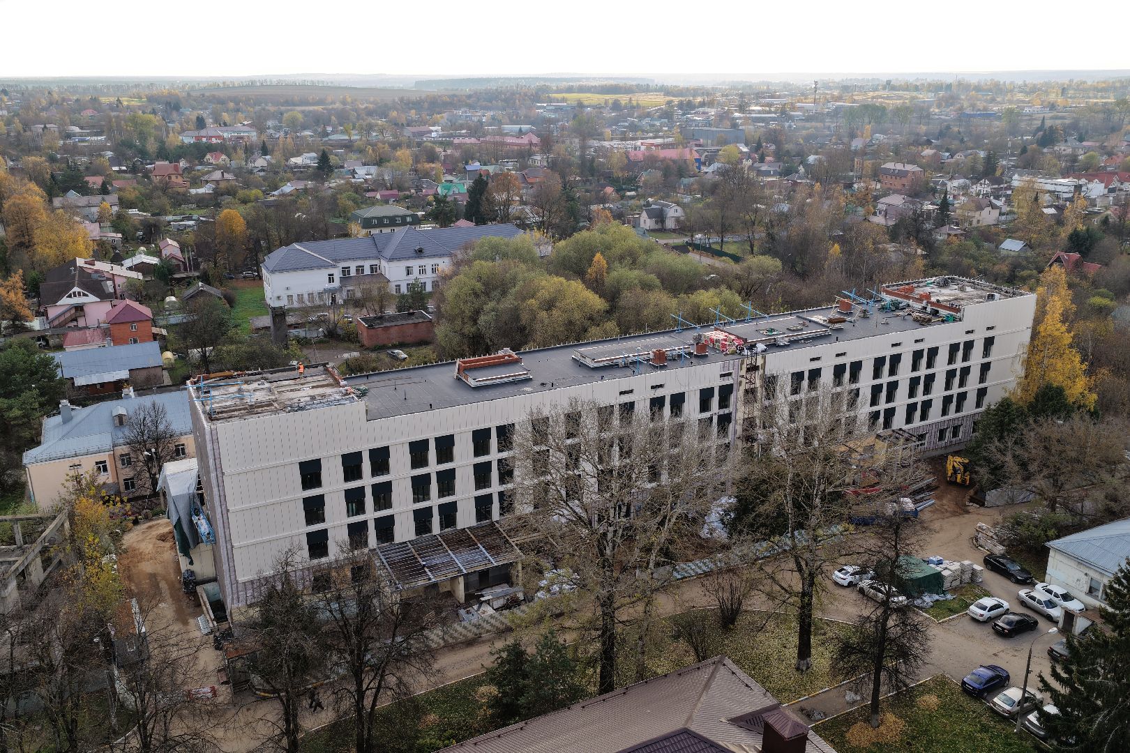 видео с коптера, больница в можайске,