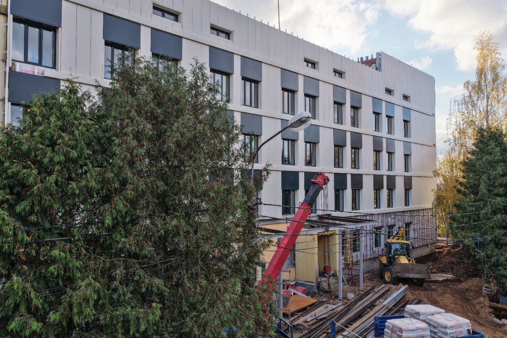 видео с коптера, больница в можайске,