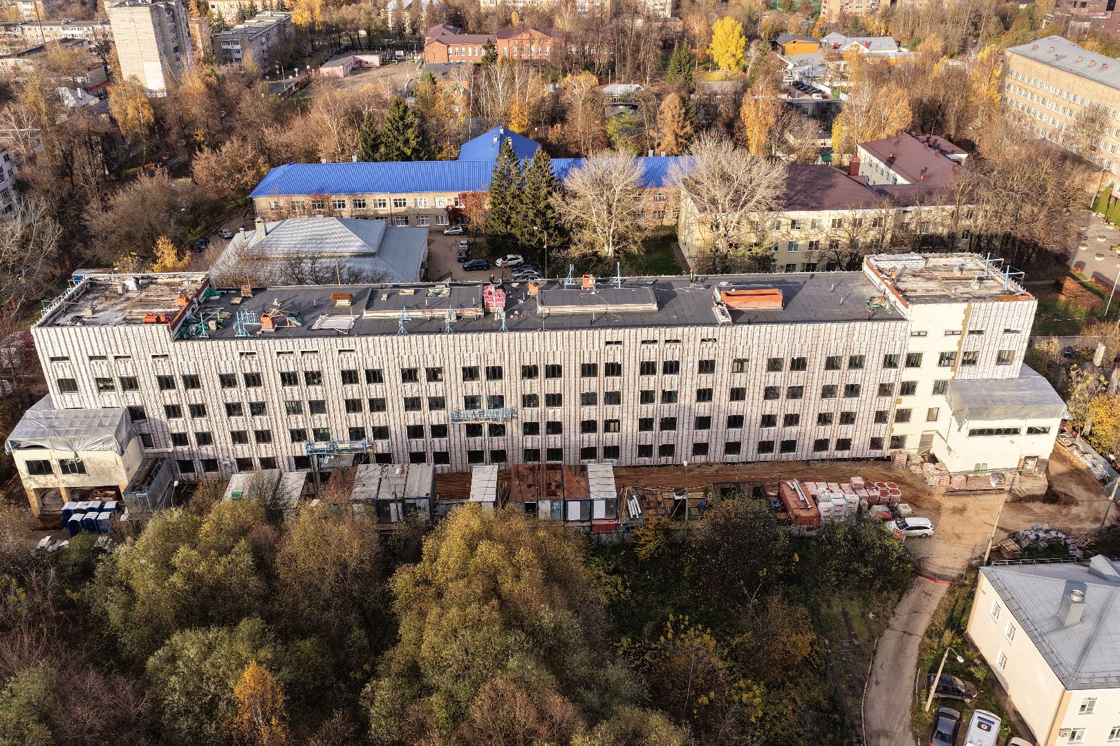 видео с коптера, больница в можайске,