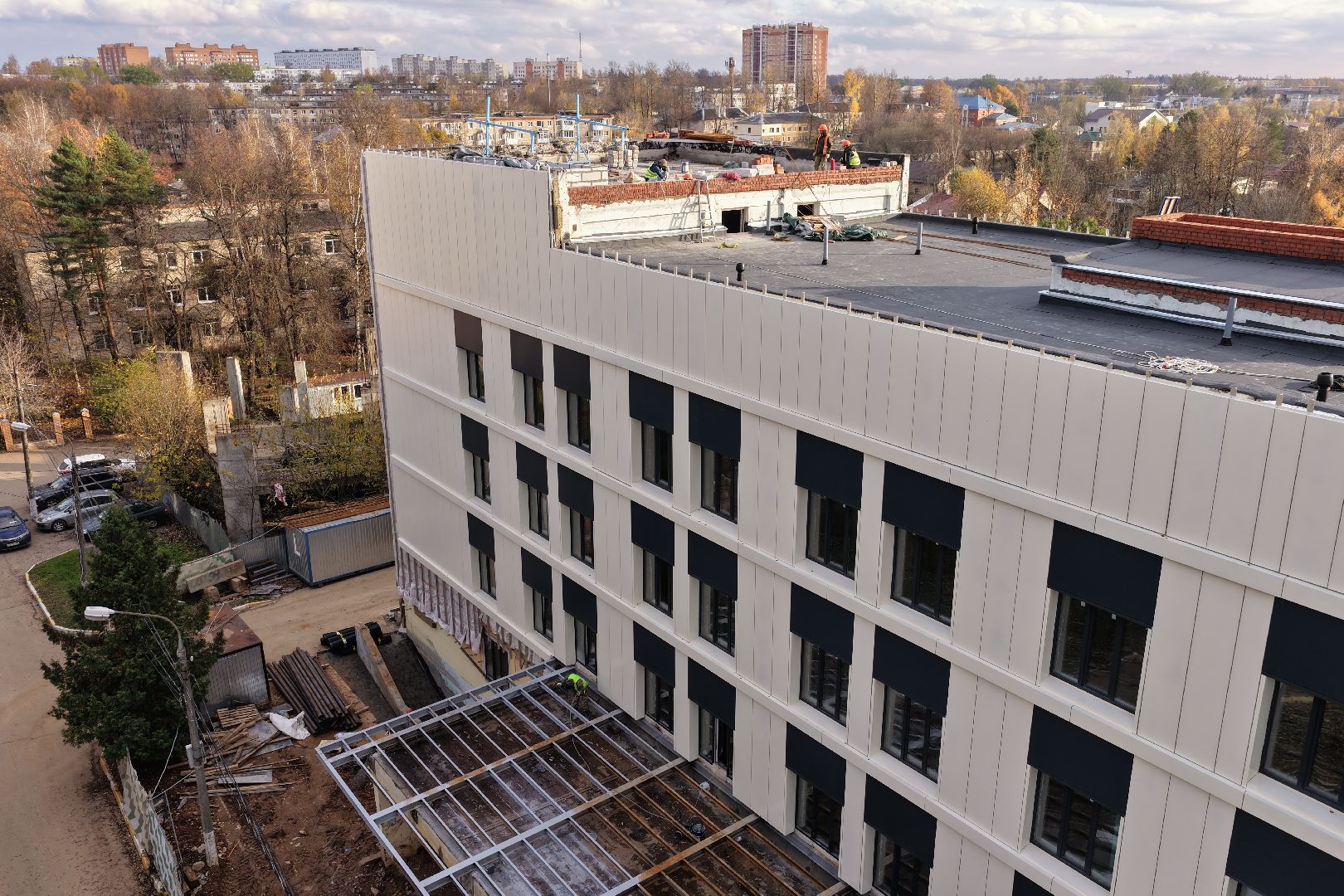 видео с коптера, больница в можайске,