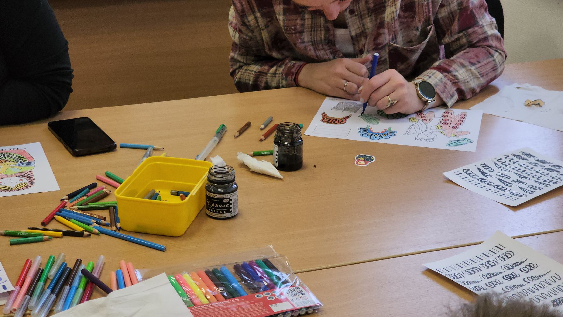 долгопрудный, дк вперед, центр русской культуры, русская калиграфия, роспись русского севера, день народно единства, мастер-класс, дети,