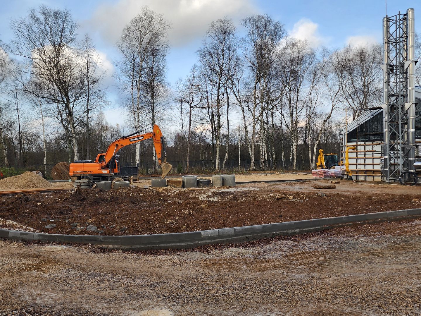 чехов,село мелихово, инженерно-технический корпус, строительство , реконструкция , обустройство автостоянки, парковка, объездная дорога, проезды и проходы, подготовка основы, асфальтирование, спецтехника,поручение губернатора подмосковья,