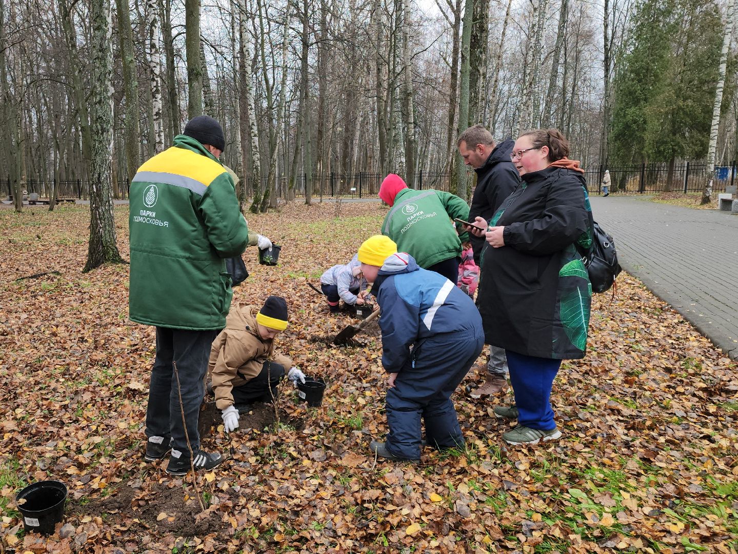 кашира, городской парк, высадка кустов, сирень, акция, волонтеры, молодая гвардия,