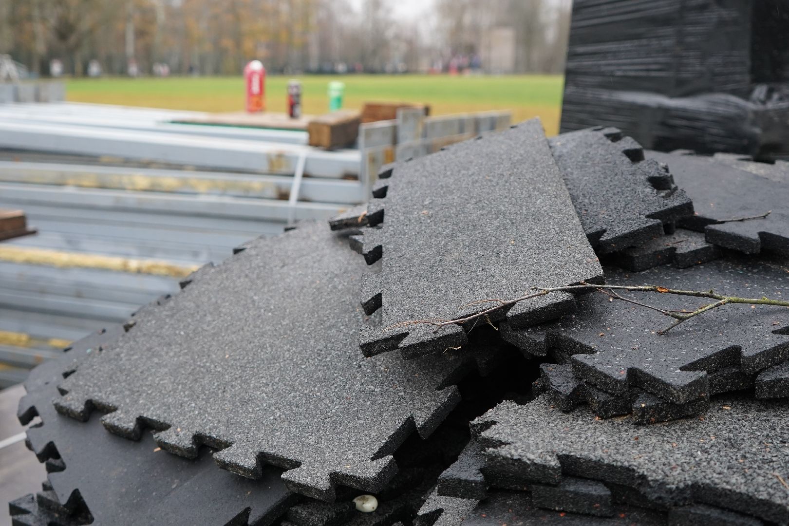 ступино, парк, парк островского, каток, подготовка к зиме,