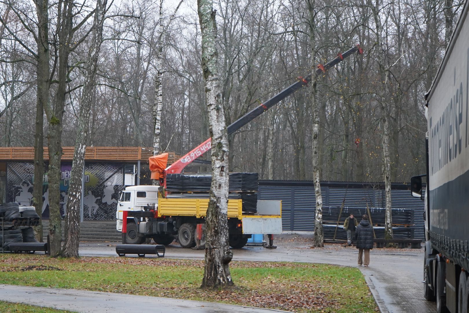 ступино, парк, парк островского, каток, подготовка к зиме,