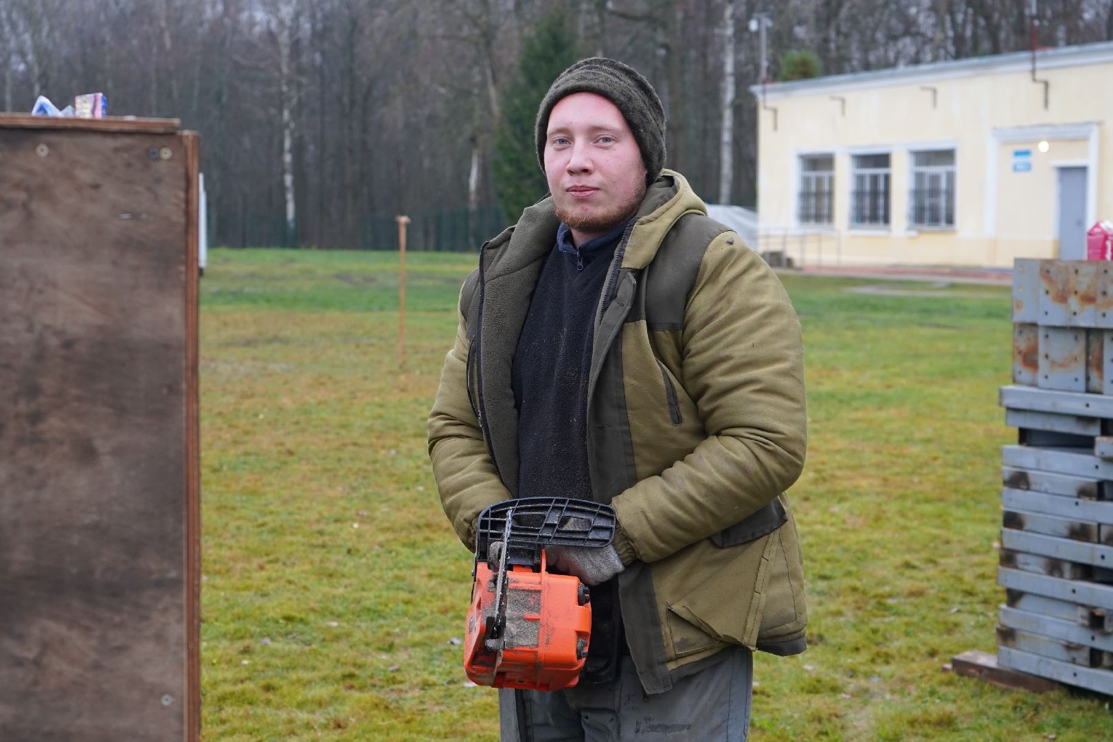 ступино, парк, парк островского, каток, подготовка к зиме,