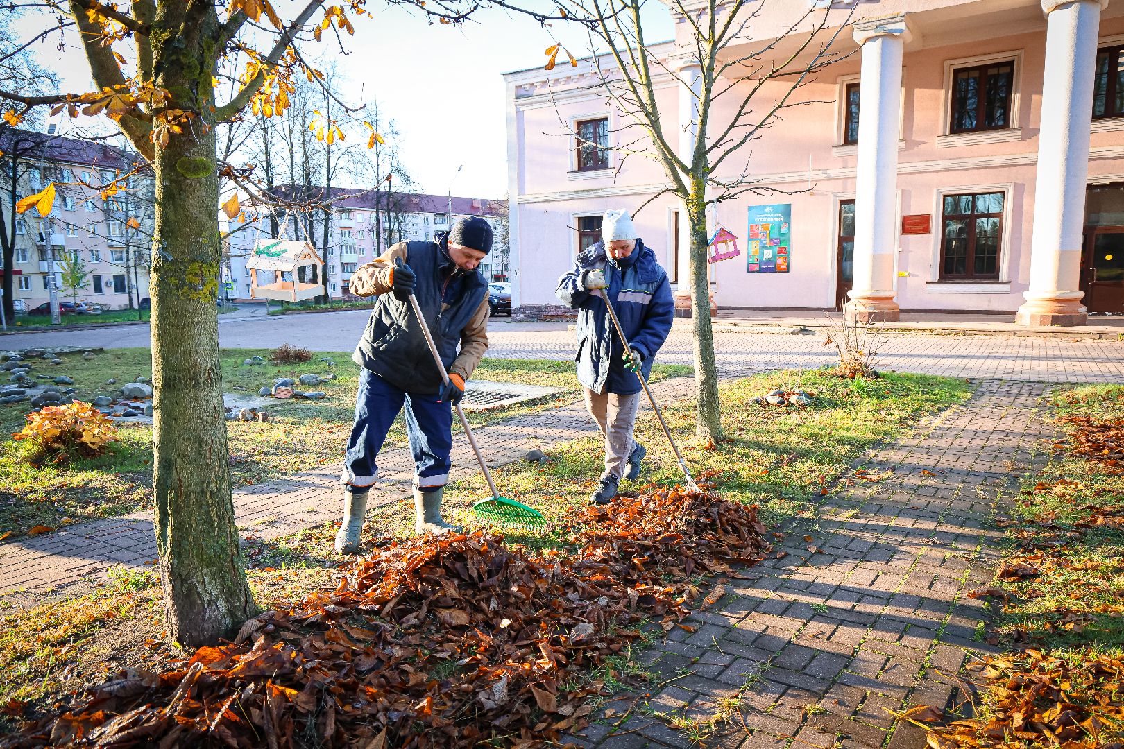 клин, благоустройство, уборка листвы, жкх,