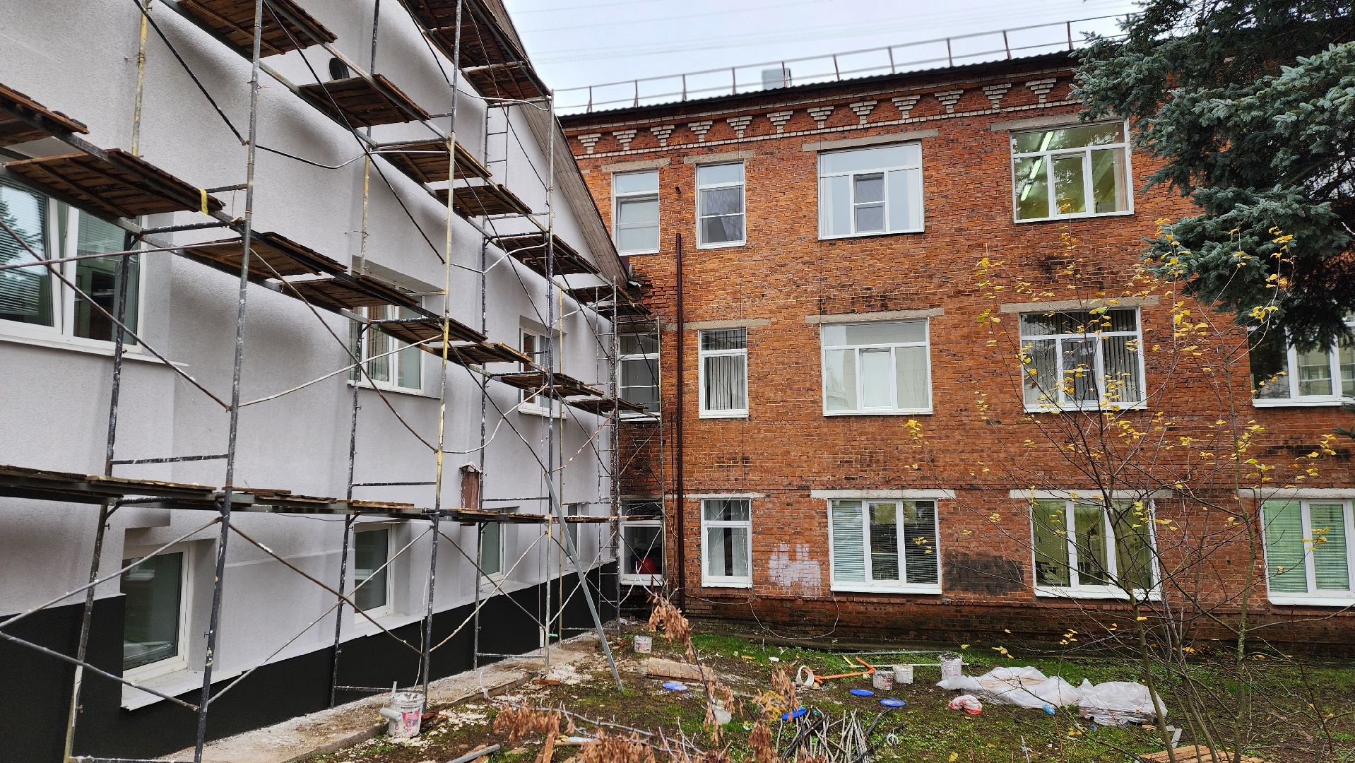 клин, детская больница, улица красная, ремонт фасада ,