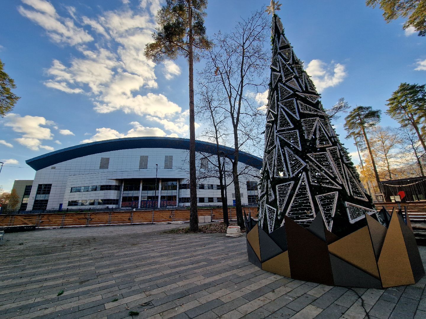 в парке пехорка балашихи установили новогоднюю елку 2025, балашиха,