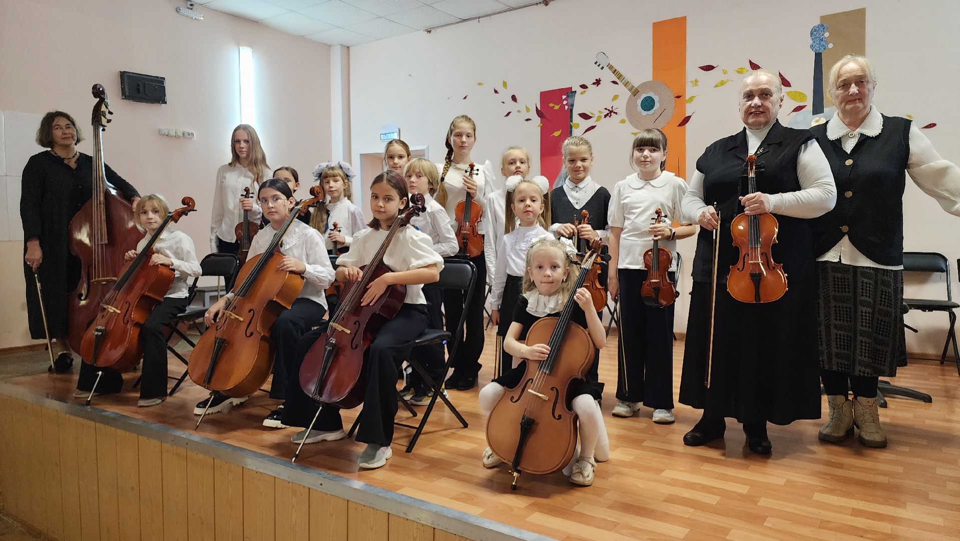кашира, симфонический оркестр, детская школа искусств, дети, музыканты, скрипка, виолончель, контрабас,