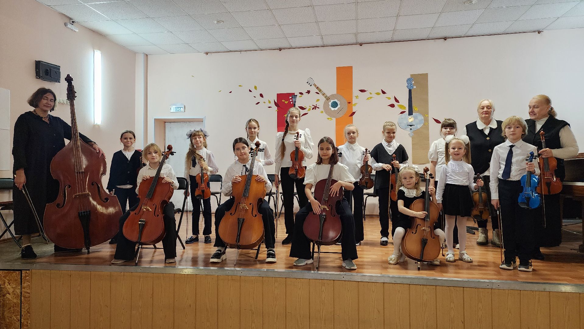 кашира, симфонический оркестр, детская школа искусств, дети, музыканты, скрипка, виолончель, контрабас,