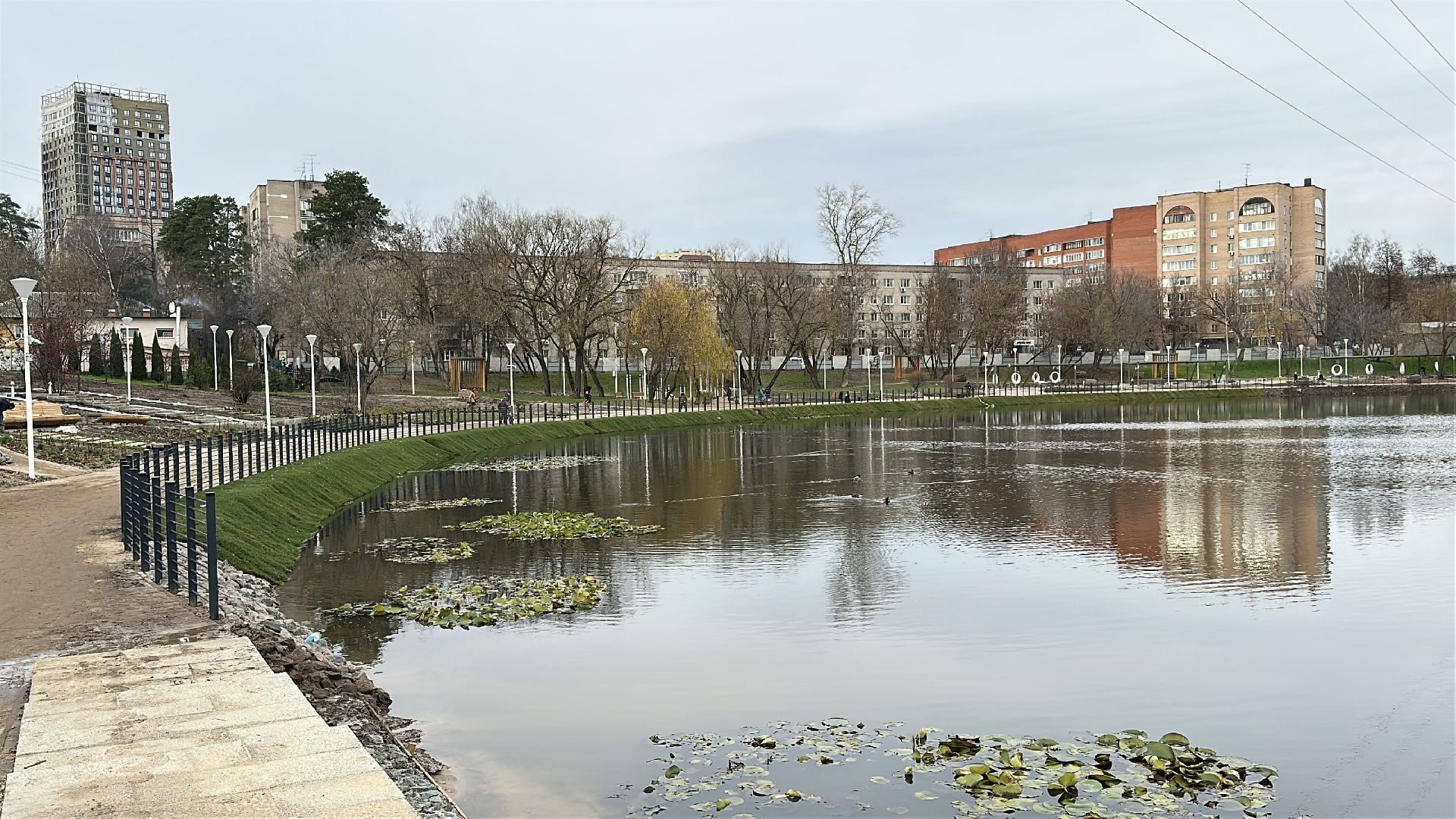 пушкинский городской округ, пушкино, благоуйстройство, травинская набережная, травинское озеро,