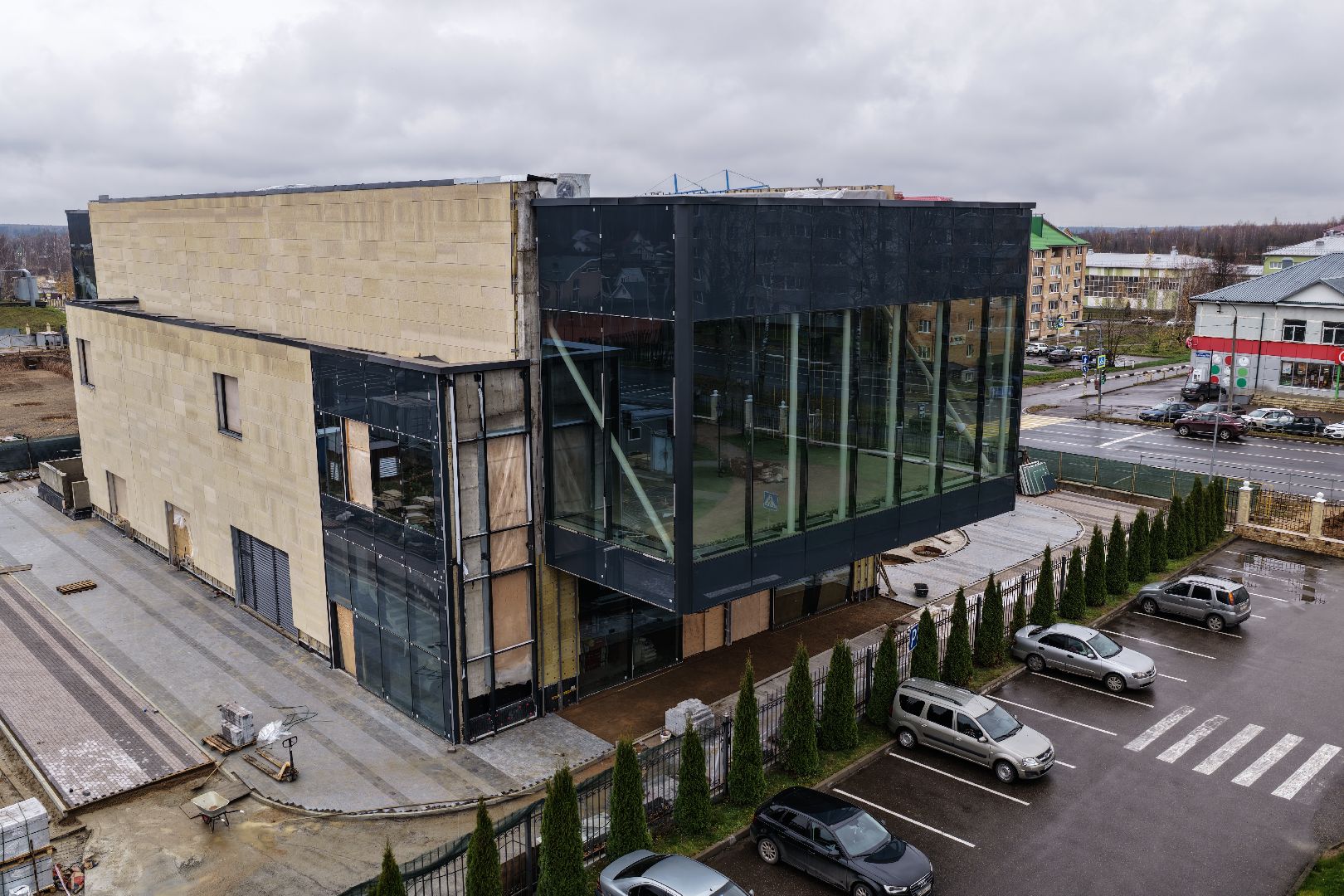 видео с коптера, дворец торжеств шаховская,