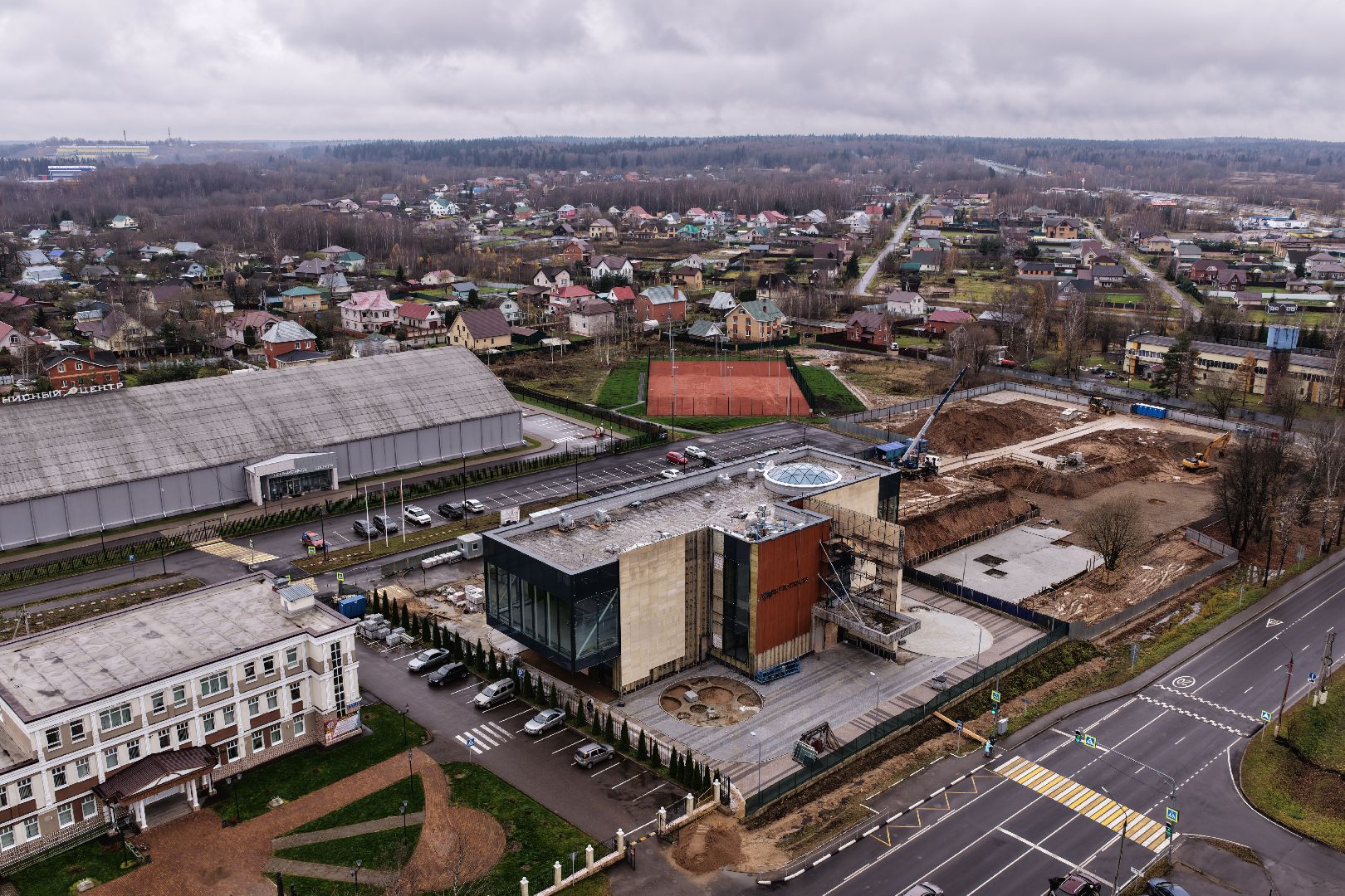 видео с коптера, дворец торжеств шаховская,