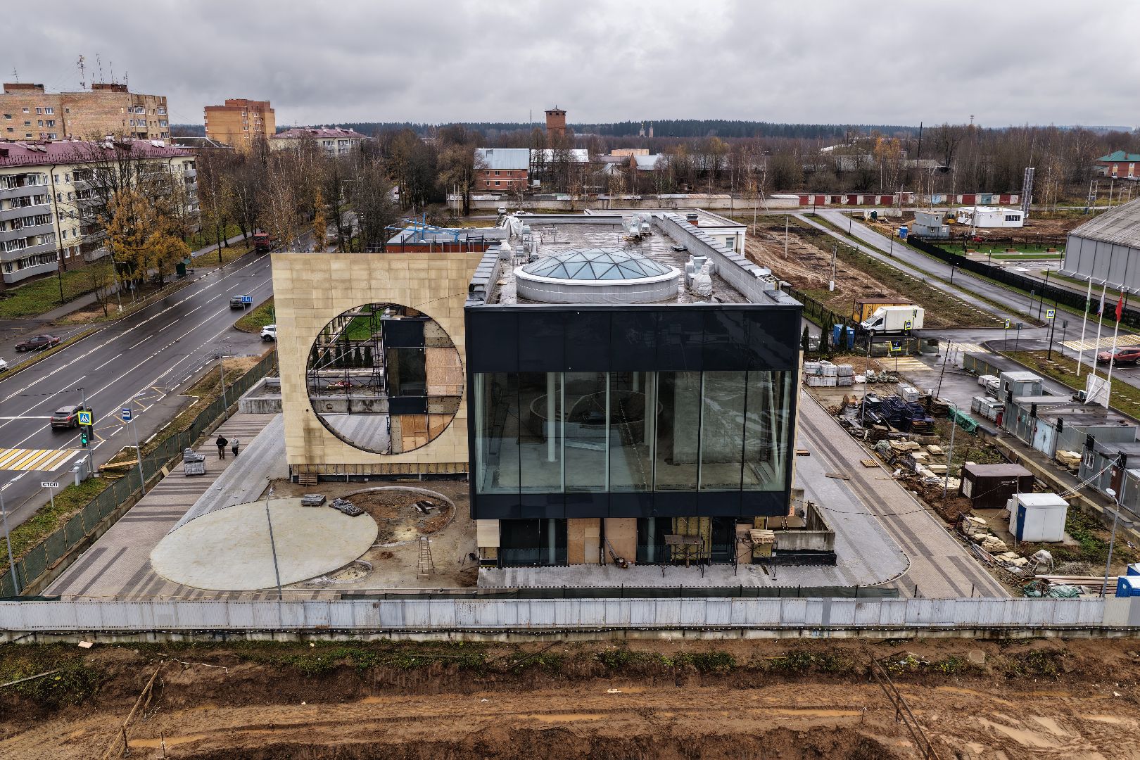 видео с коптера, дворец торжеств шаховская,