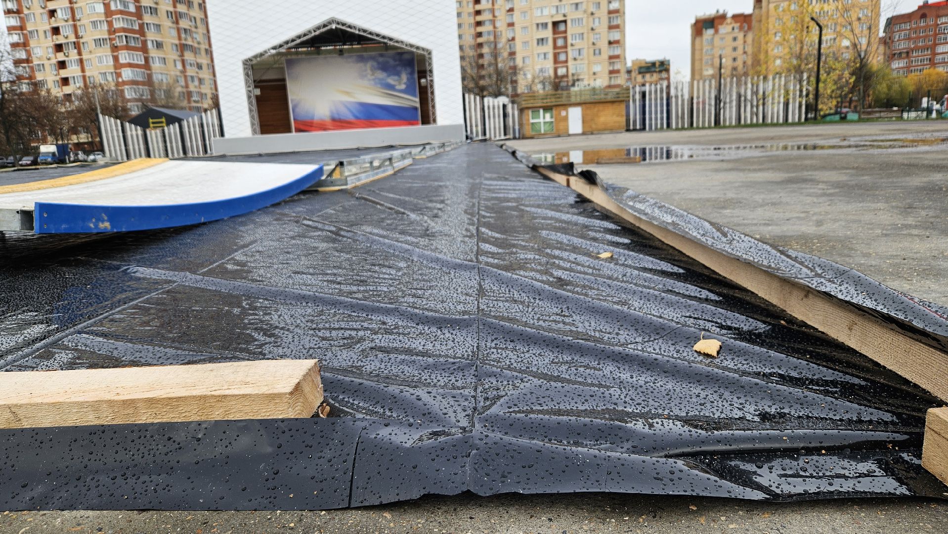 долгопрудный, центральный парк победы, ледовый каток, зима в подмосковье,