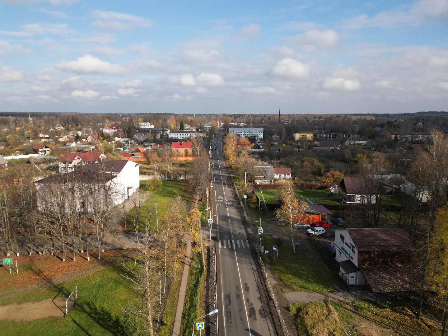 видео с коптера, обновление дорог в можайском округе,