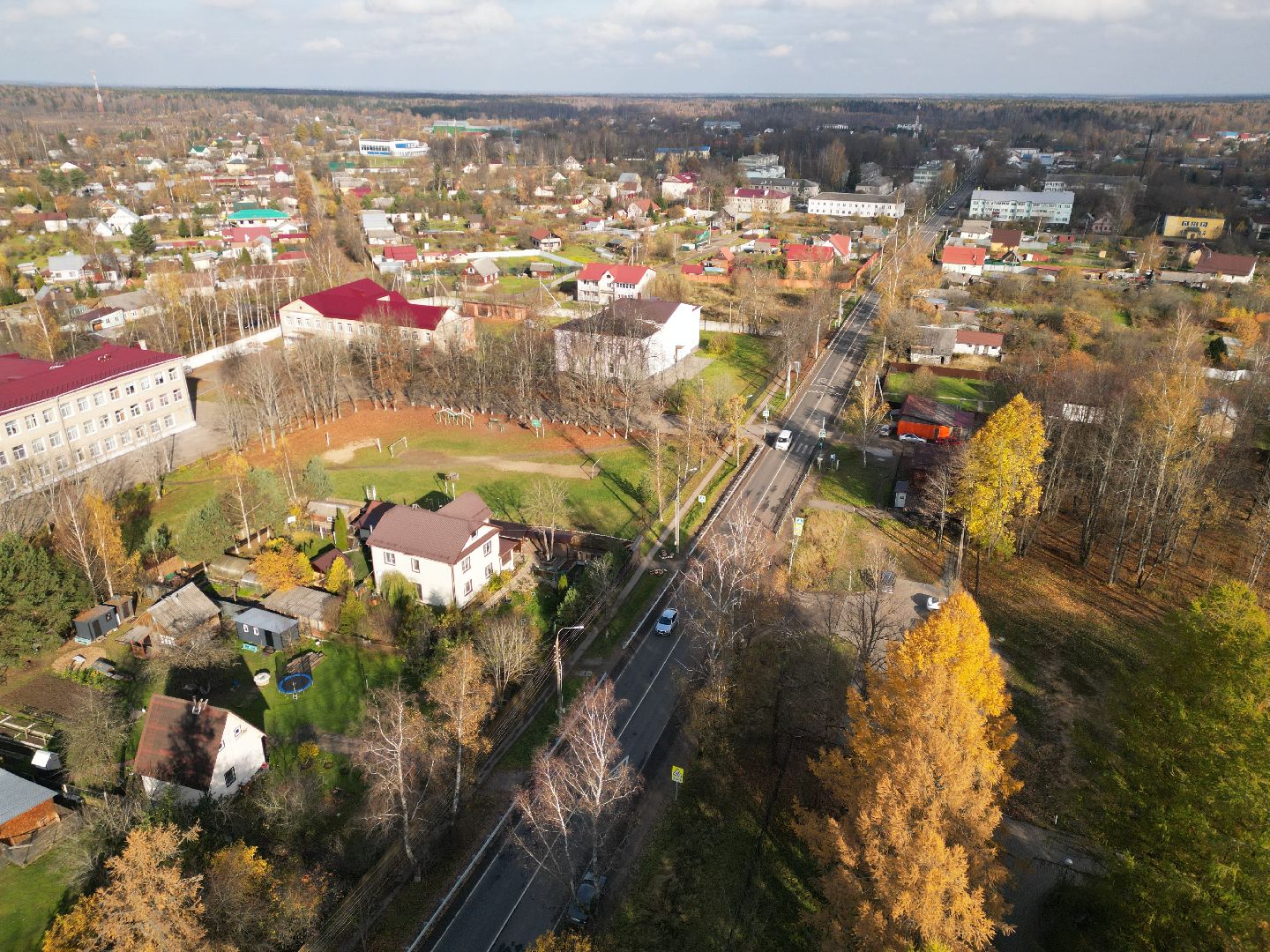 видео с коптера, обновление дорог в можайском округе,