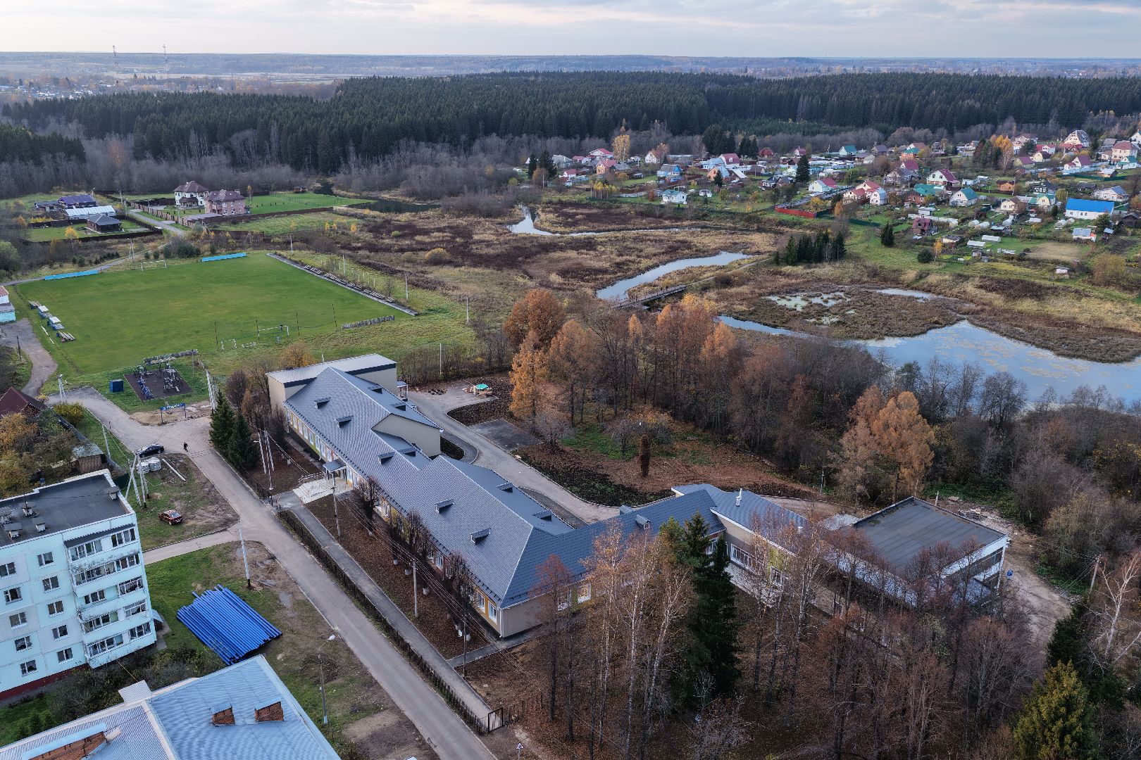 видео с коптера, школа в колычево, школа в можайском,