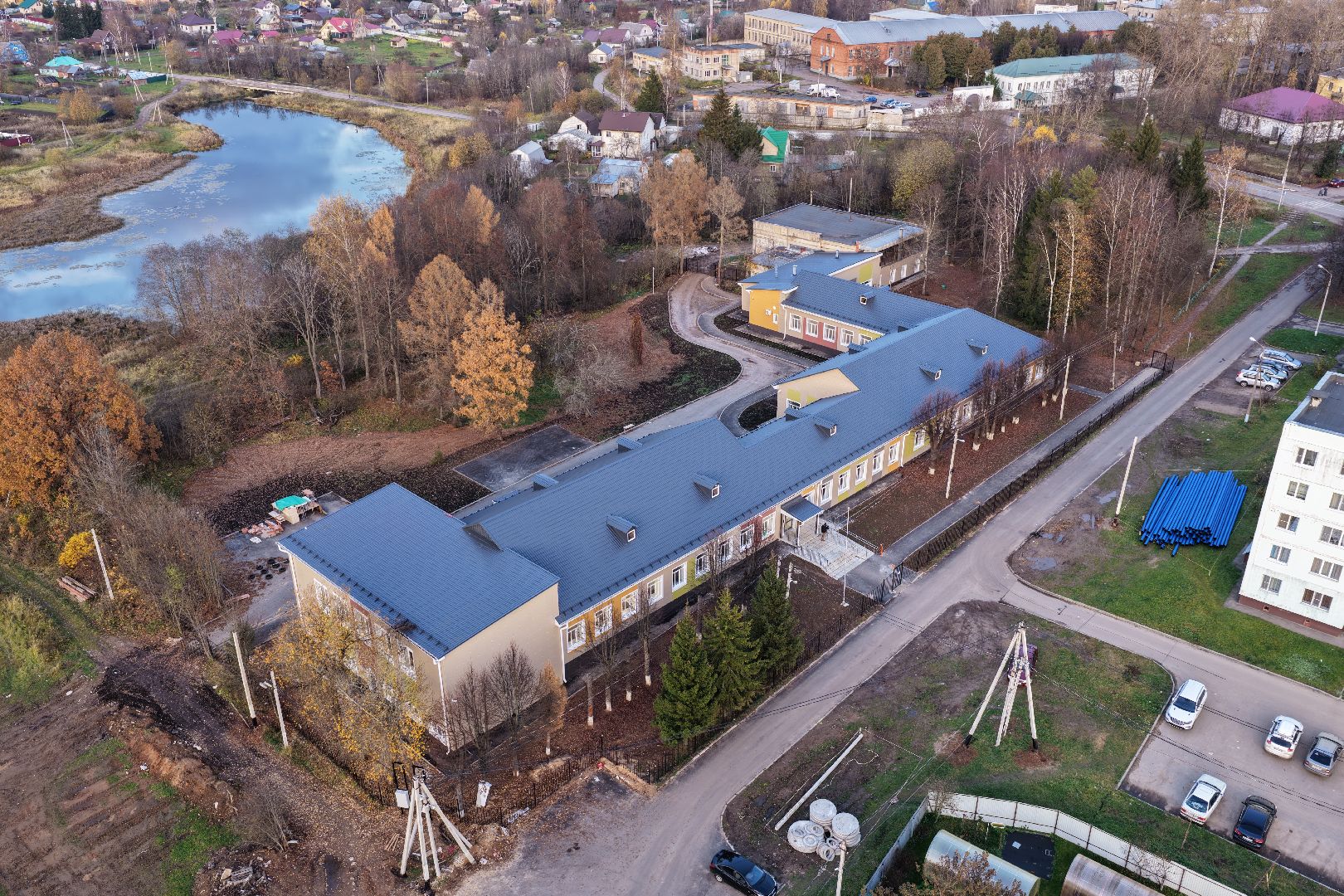 видео с коптера, школа в колычево, школа в можайском,