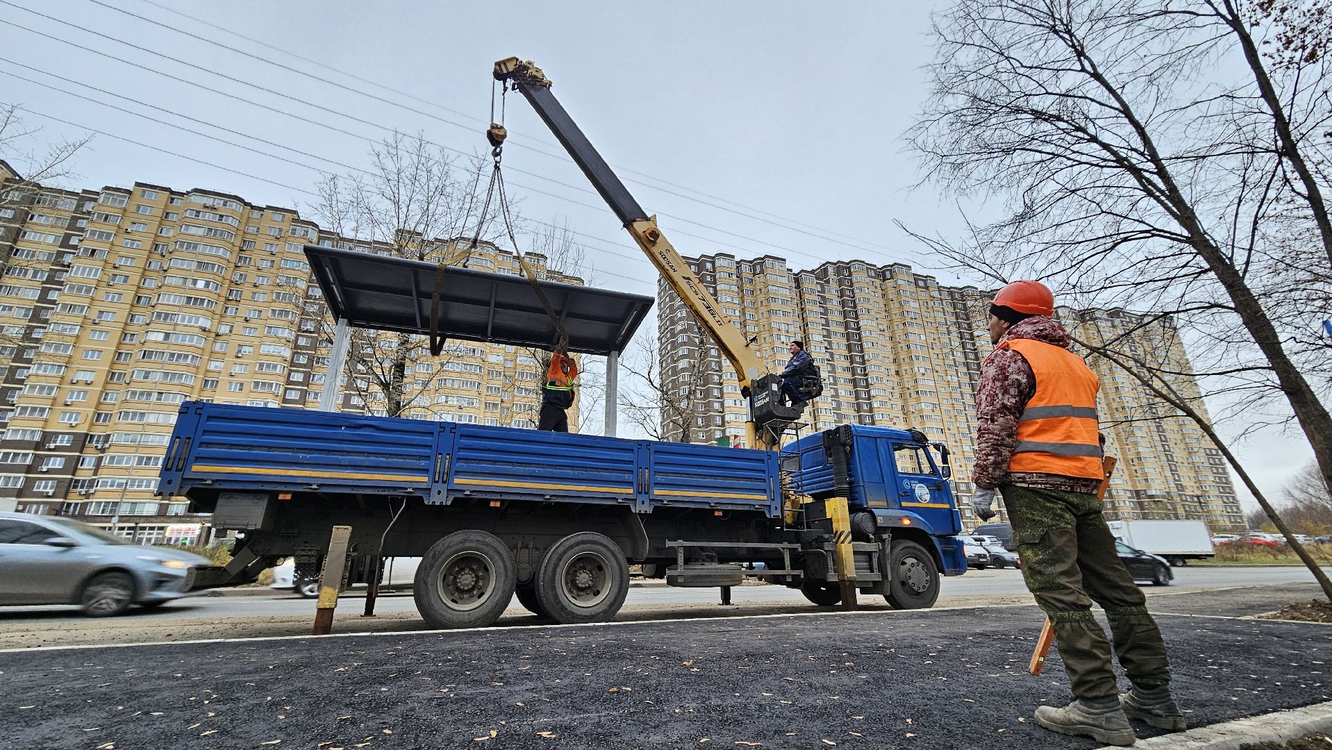 долгопрудный, новые водники, автобусная остановка,