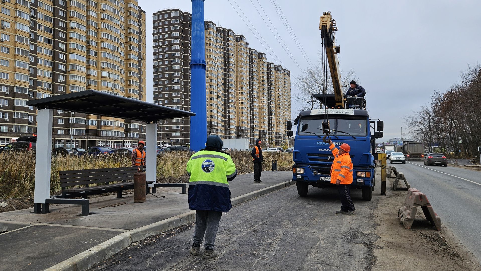 долгопрудный, новые водники, автобусная остановка,