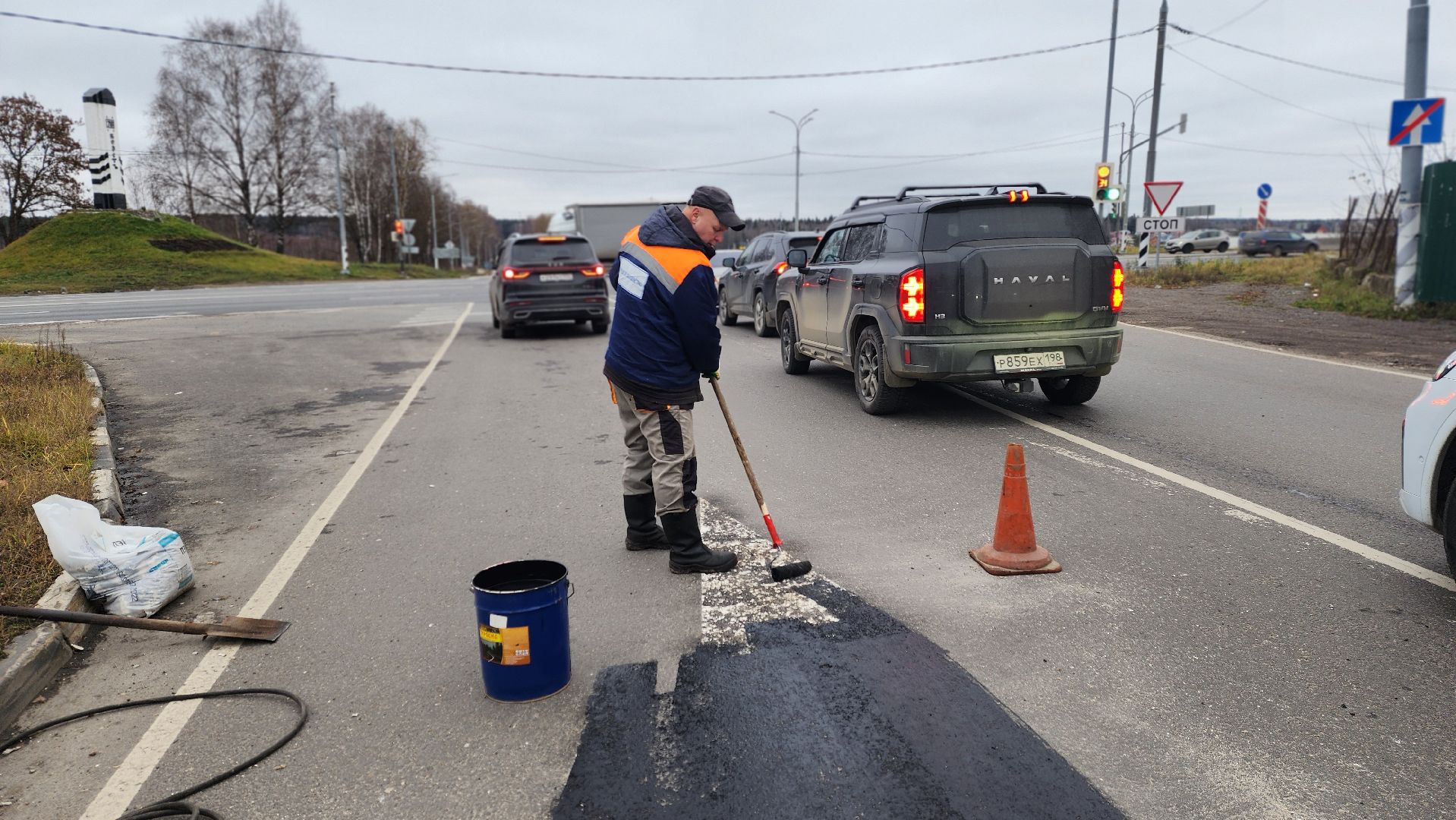 клин, пятый микрорайон, дорожная разметка,