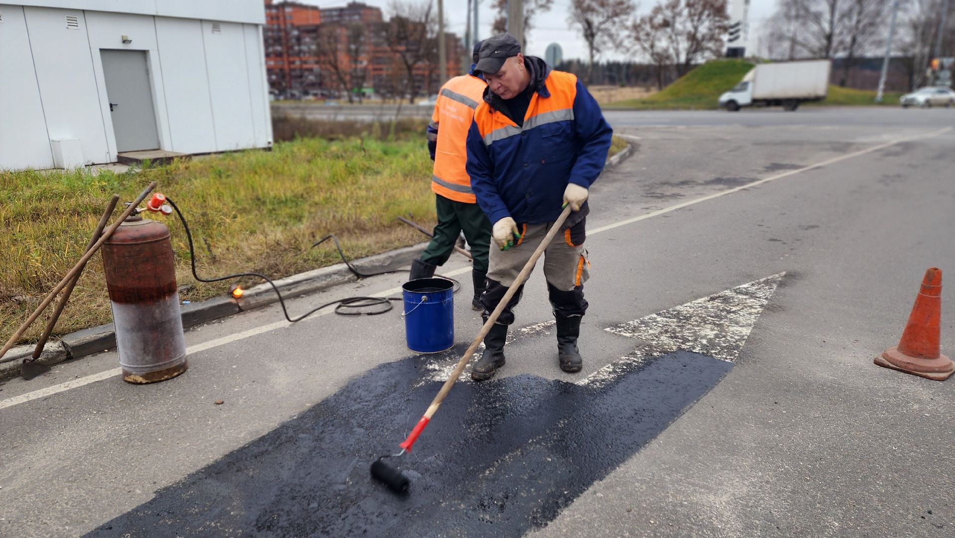 клин, пятый микрорайон, дорожная разметка,